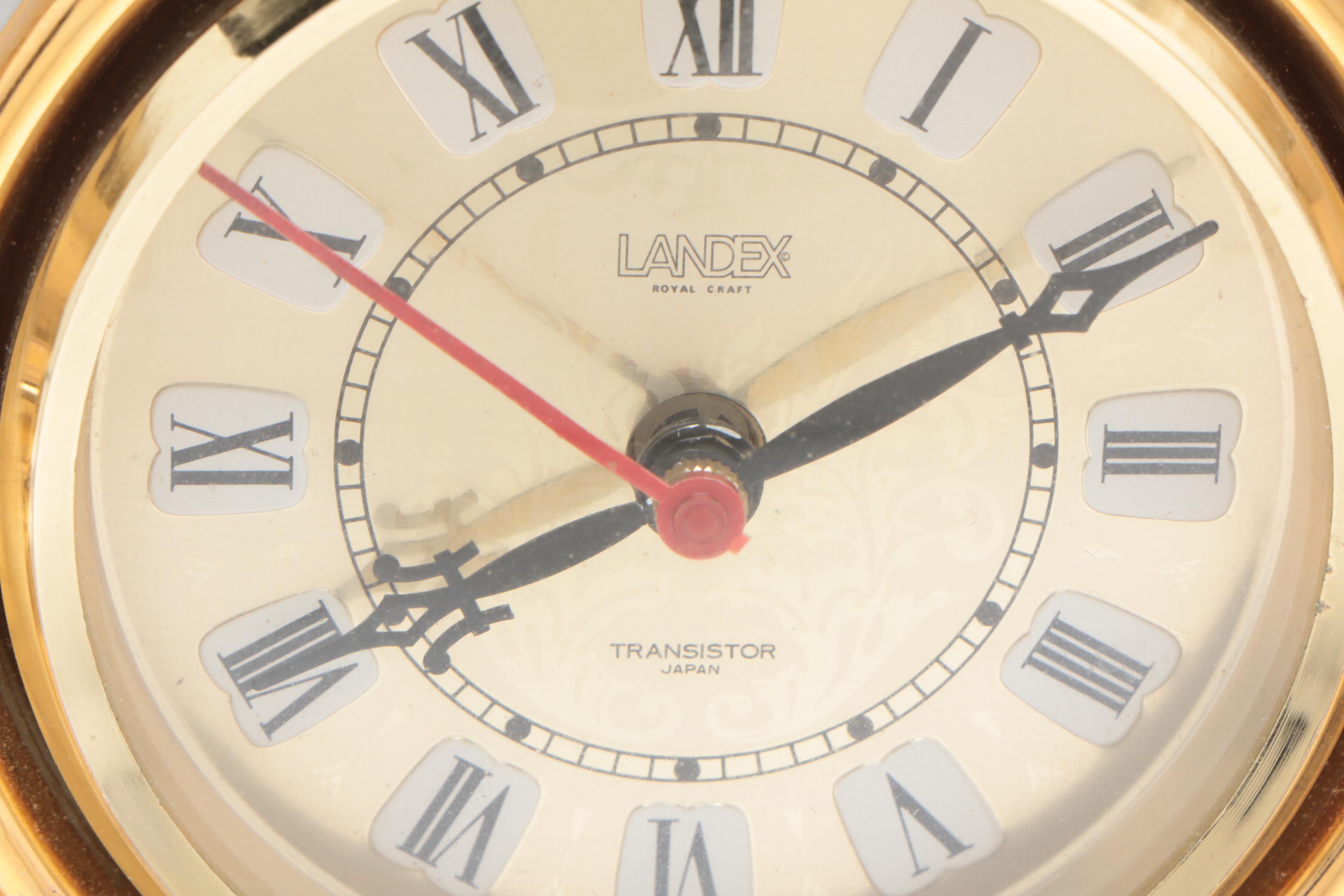 Landex Ceramic Mantel Clock and Greco-Roman Style Wall Plaque