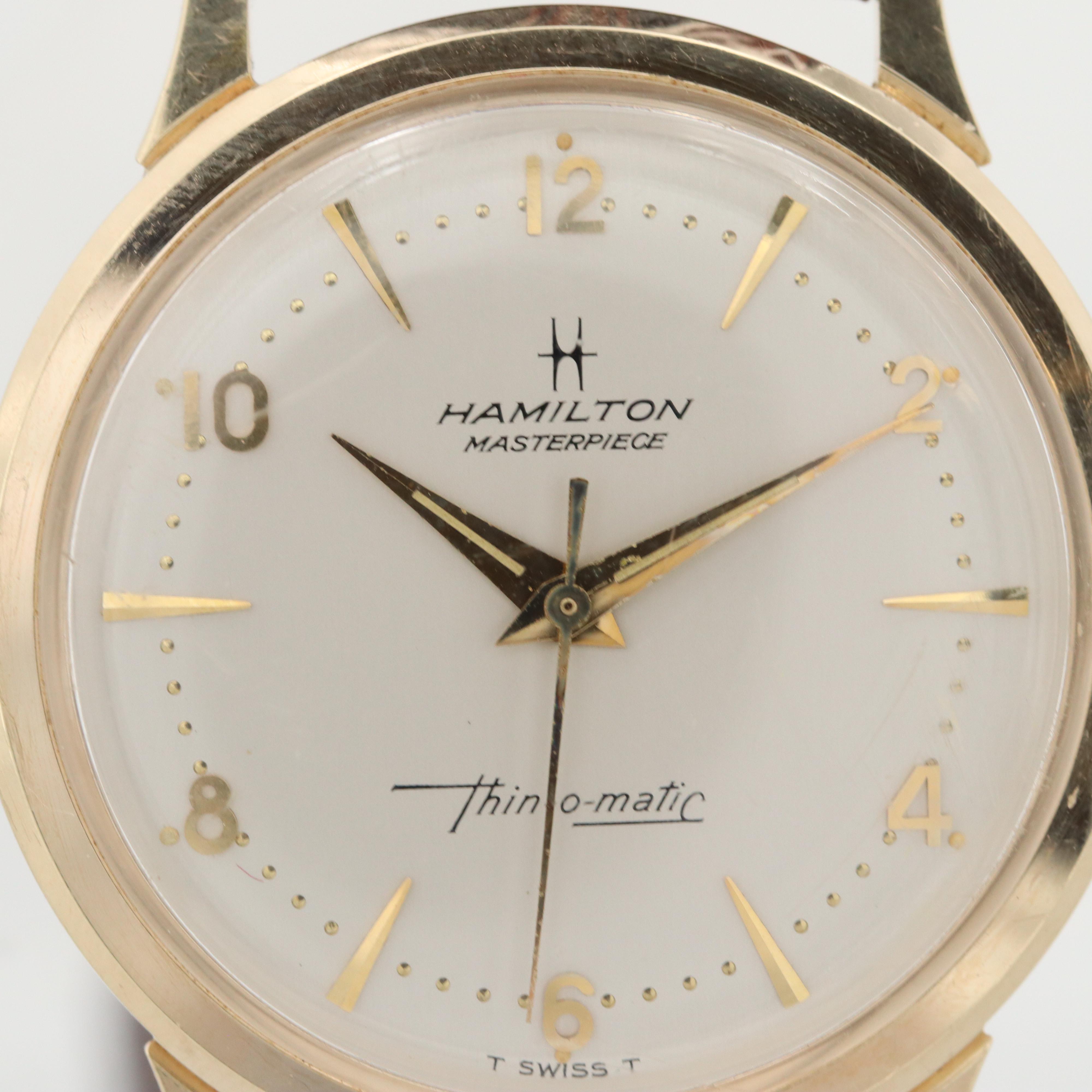 Vintage Hamilton Masterpiece Thin-O-Matic 14K Gold Watch, 1973