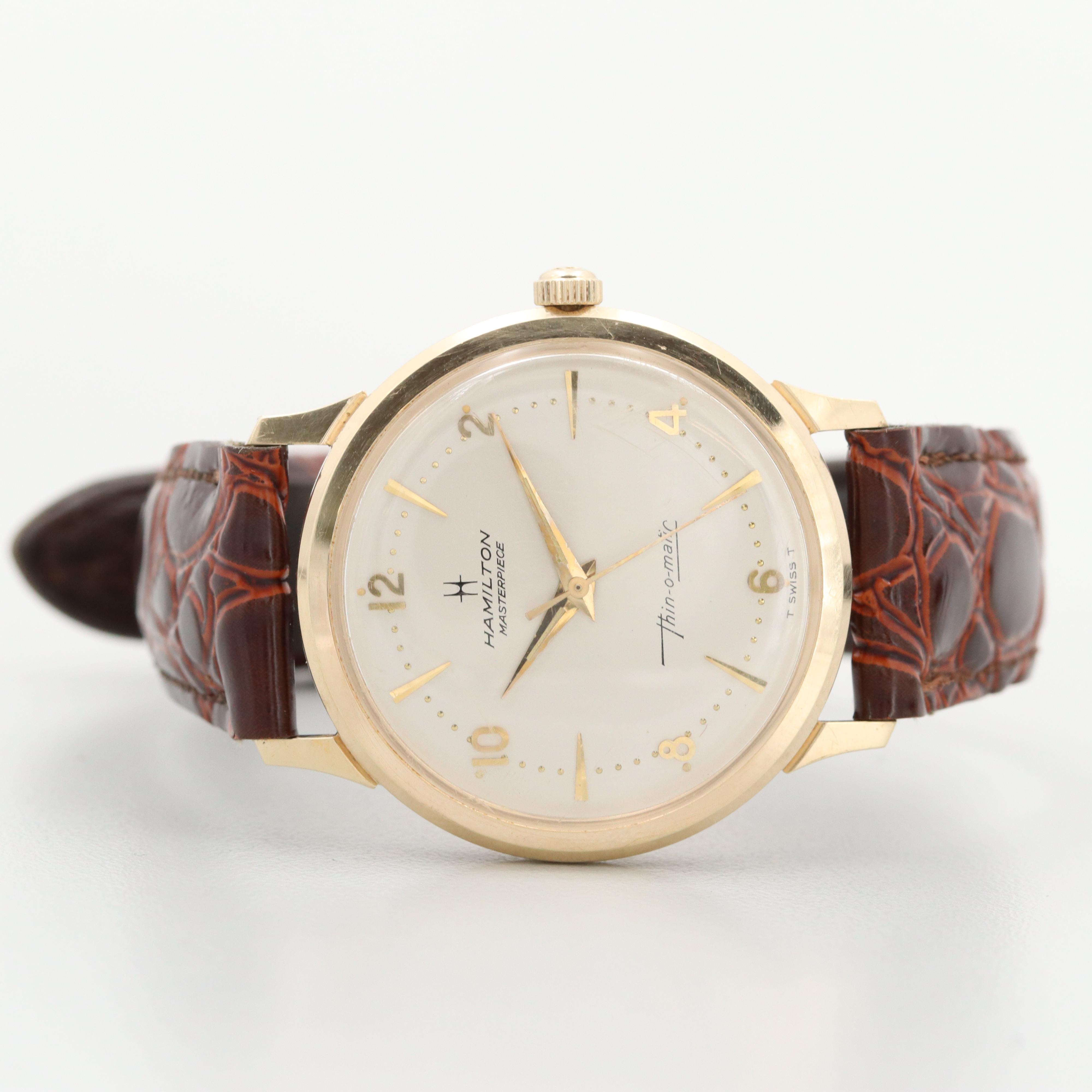 Vintage Hamilton Masterpiece Thin-O-Matic 14K Gold Watch, 1973