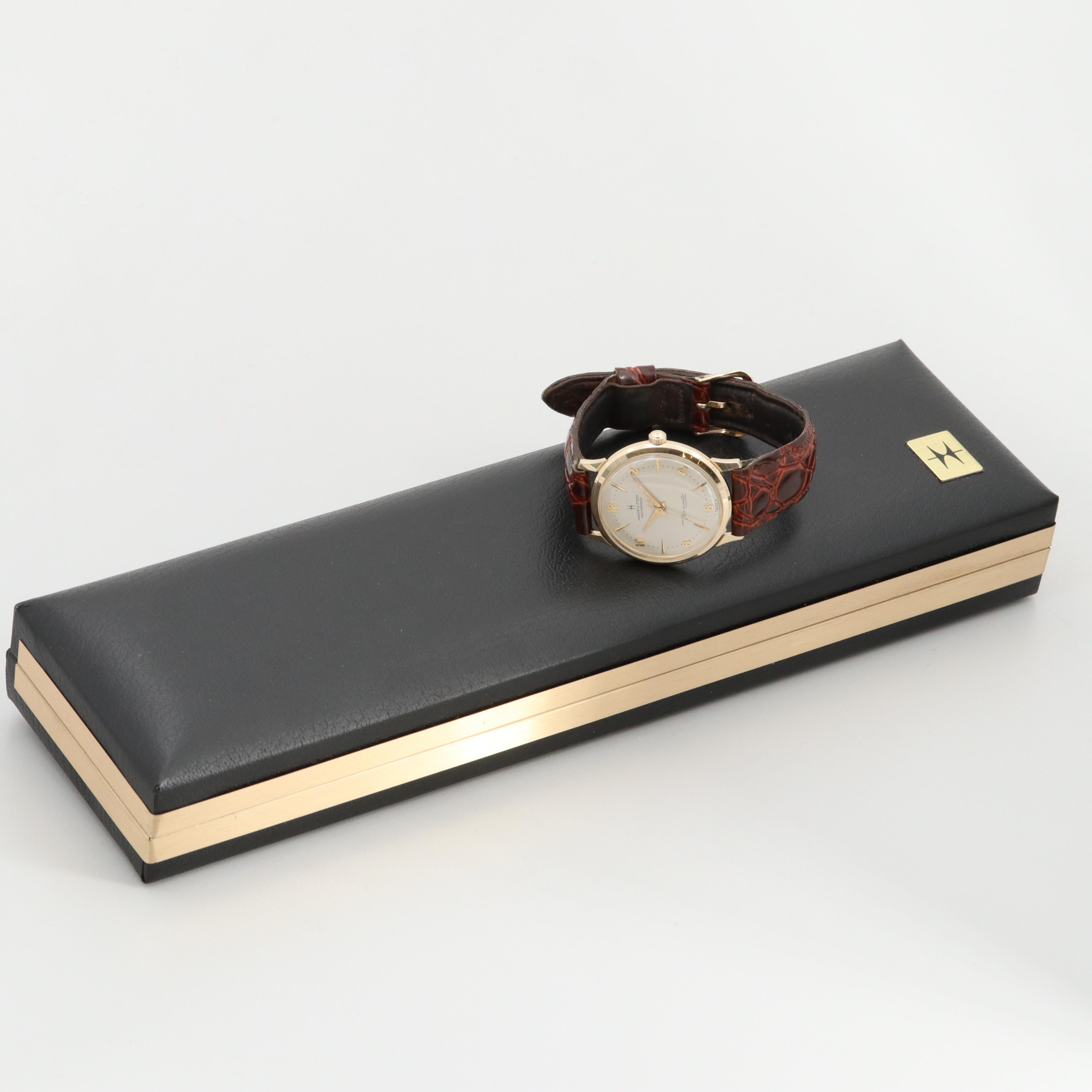 Vintage Hamilton Masterpiece Thin-O-Matic 14K Gold Watch, 1973