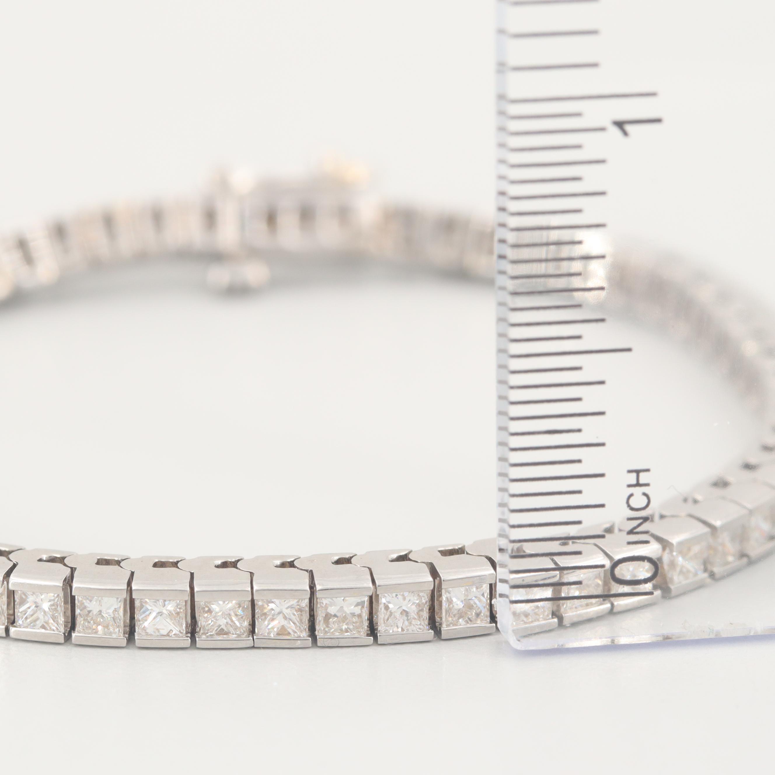 18K White Gold 5.90 CTW Diamond Tennis Bracelet
