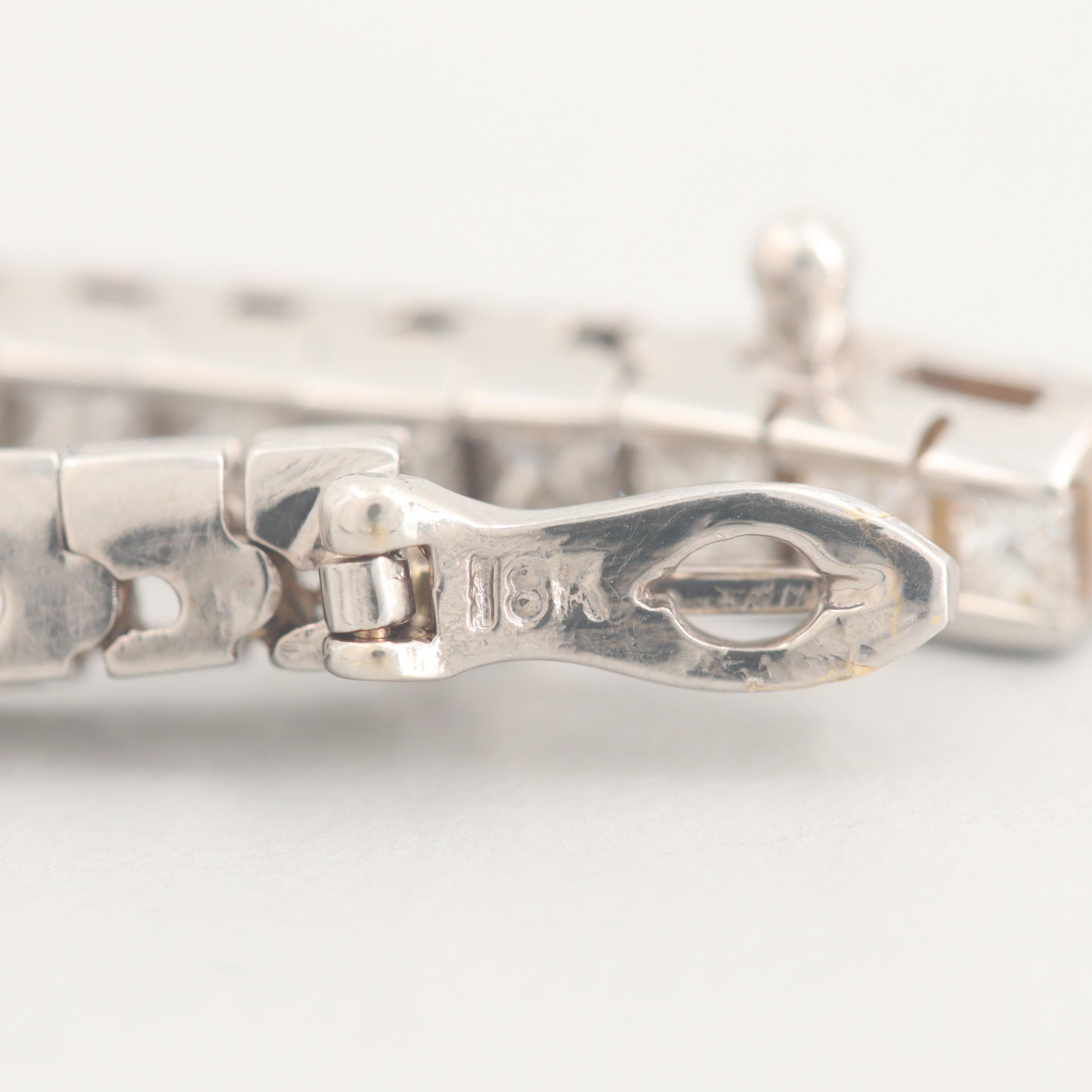 18K White Gold 5.90 CTW Diamond Tennis Bracelet