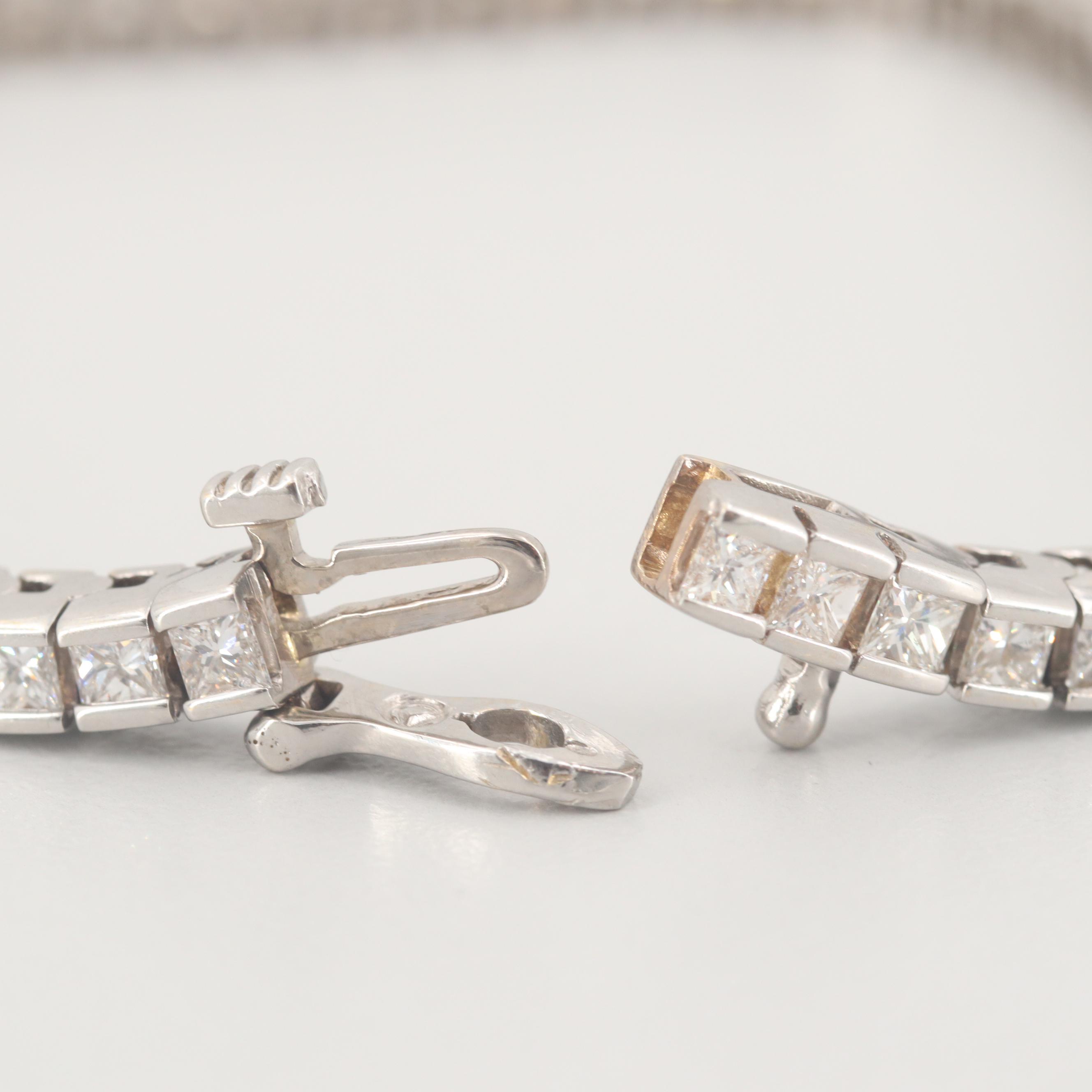18K White Gold 5.90 CTW Diamond Tennis Bracelet