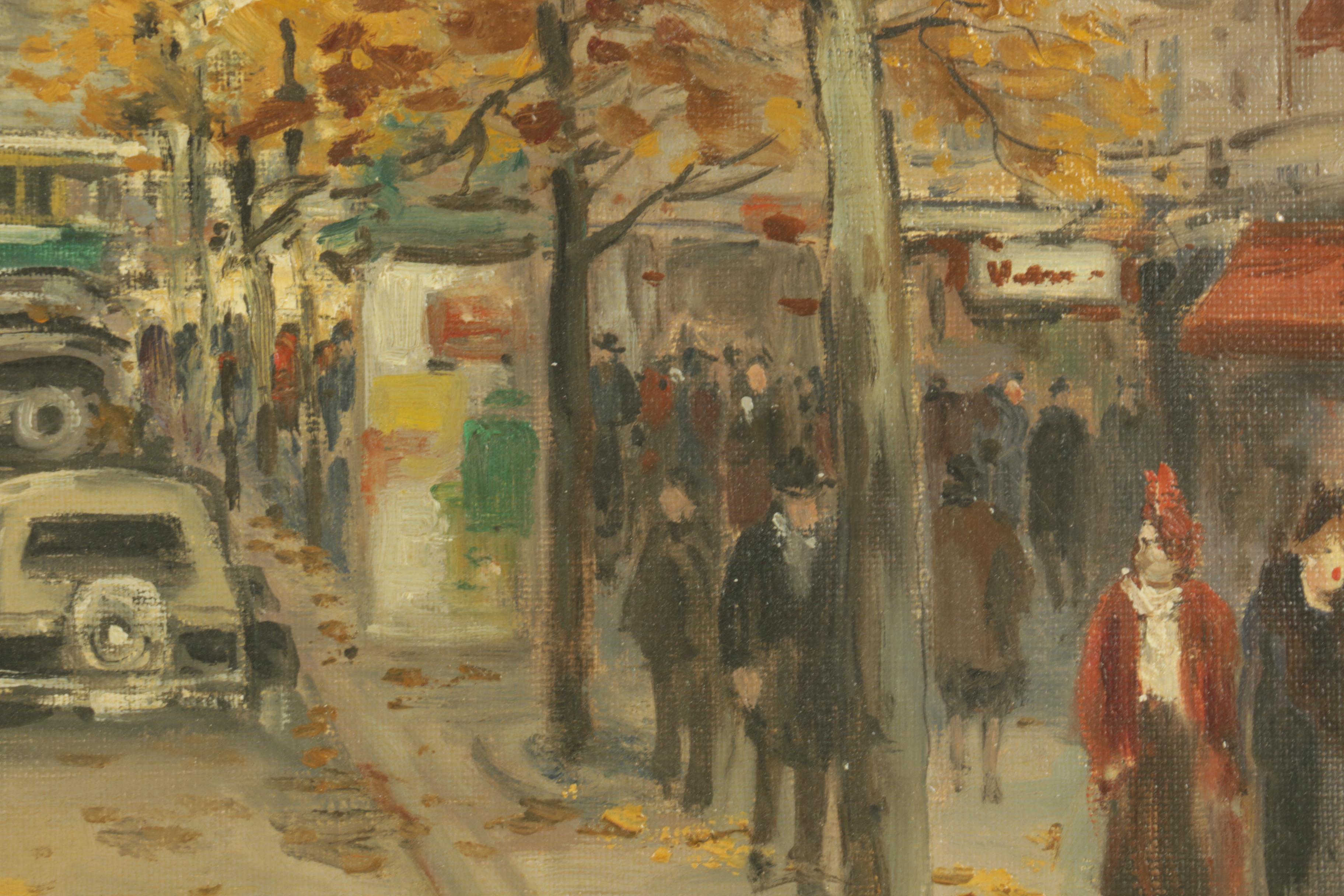 Charles Blondin Parisian Street Scene Oil Painting