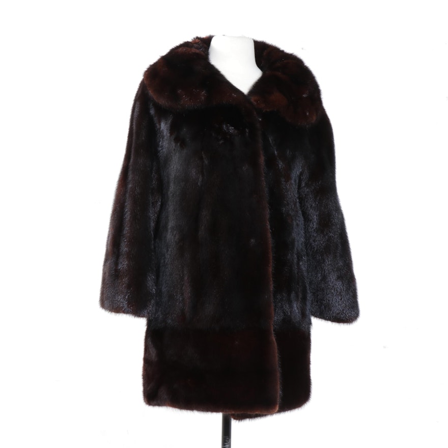 Shillito's Mahogany Mink Fur Stroller Coat