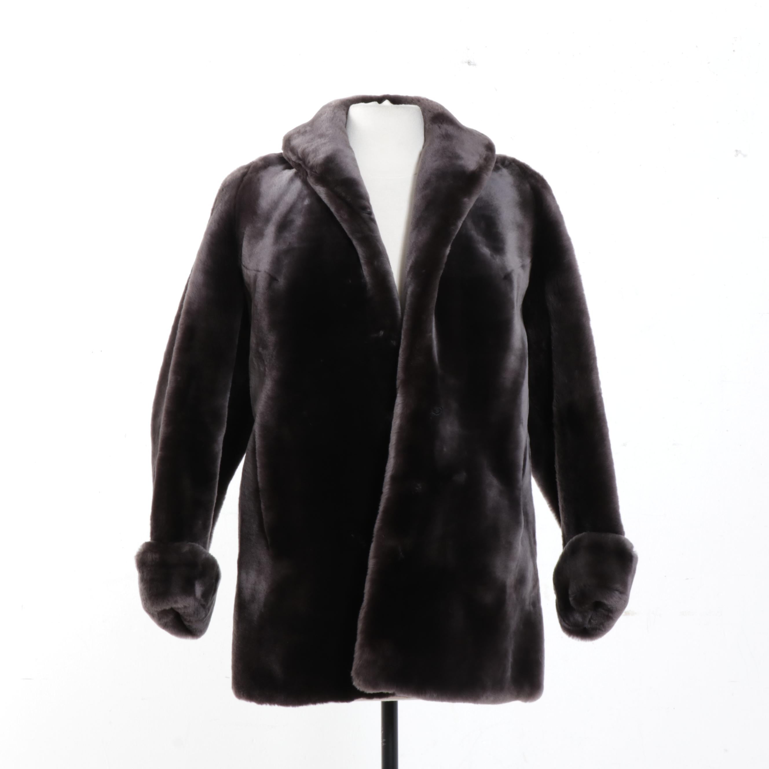 Charcoal Mouton Fur Jacket from Denmark's, Vintage