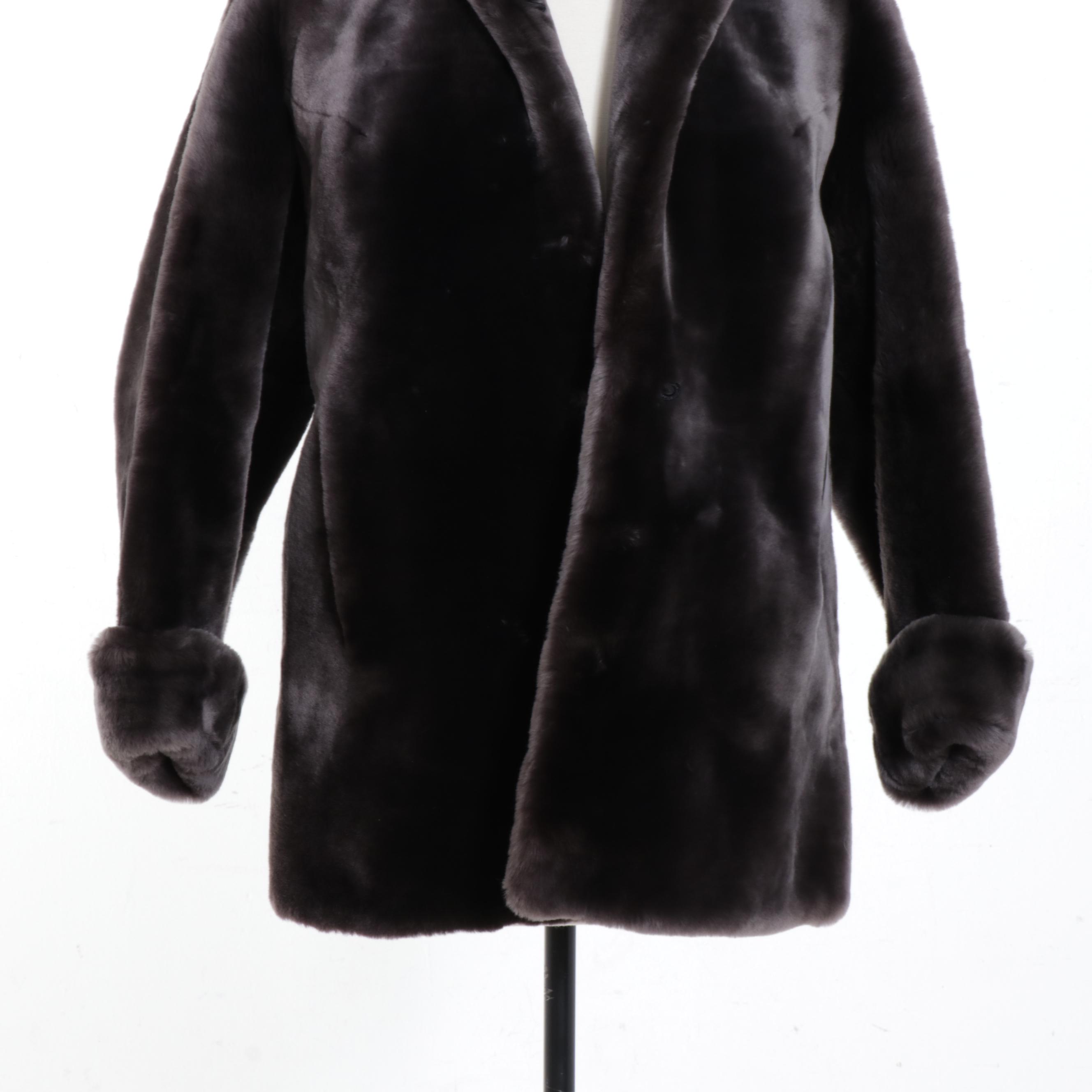 Charcoal Mouton Fur Jacket from Denmark's, Vintage
