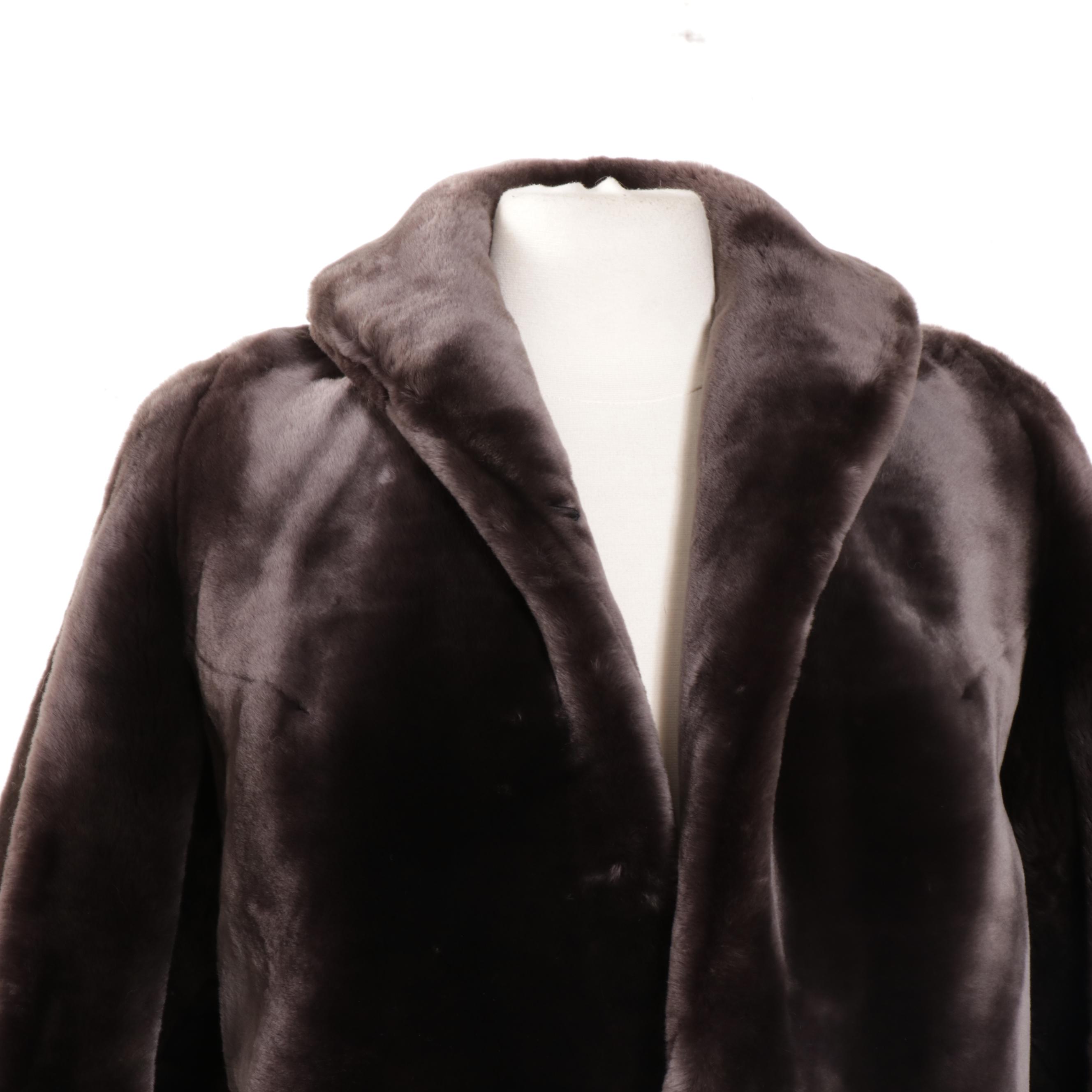Charcoal Mouton Fur Jacket from Denmark's, Vintage