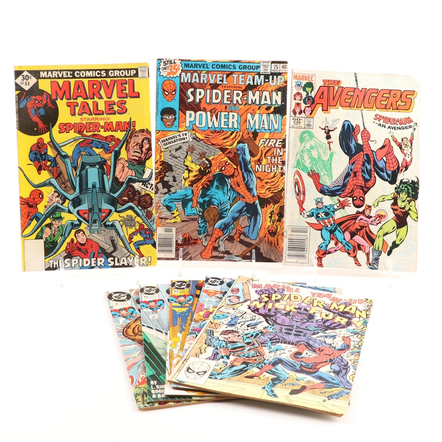 Marvel Comics Featuring Spider-Man and DC Comics Featuring Superman