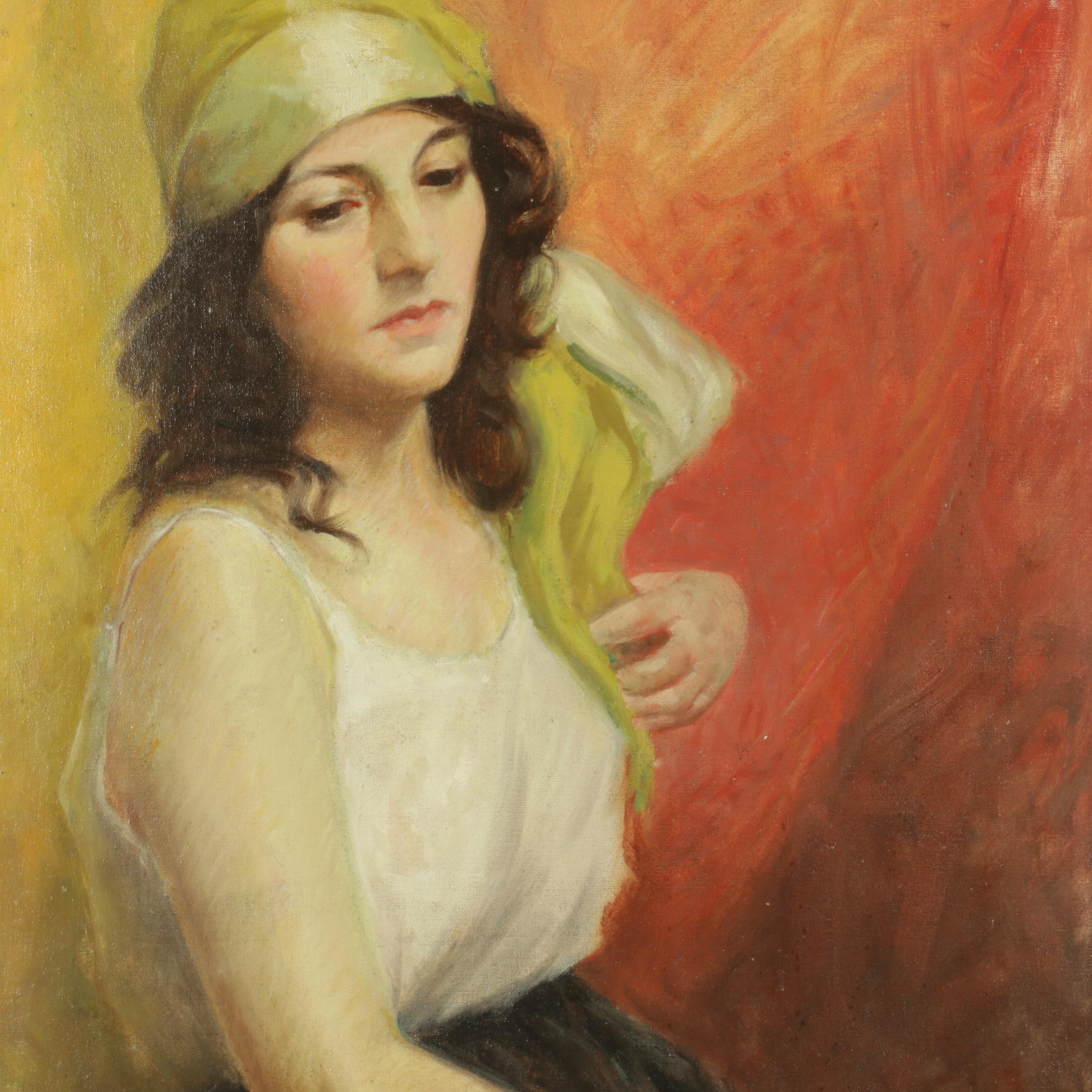 Oil Portrait Painting of Gypsy Woman