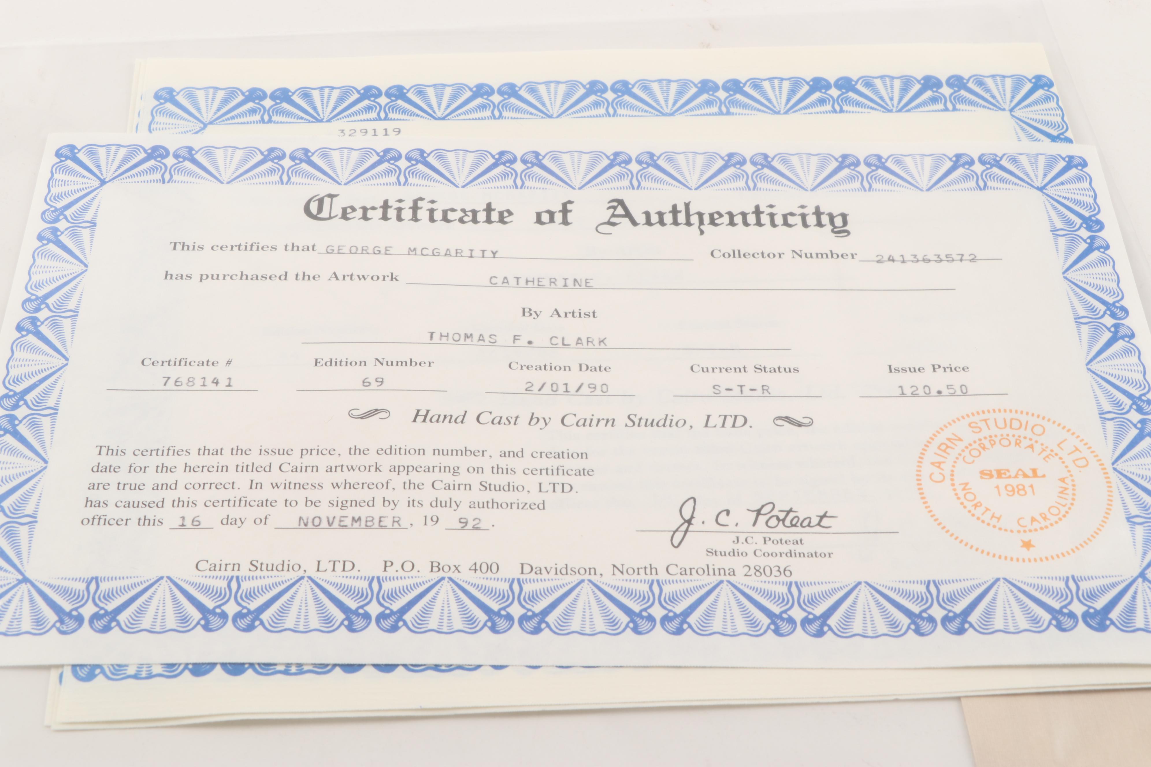 Tom Clark Figurines, "Catherine", "Molly", "Aunt Jewell" and "Tooth Fairy"