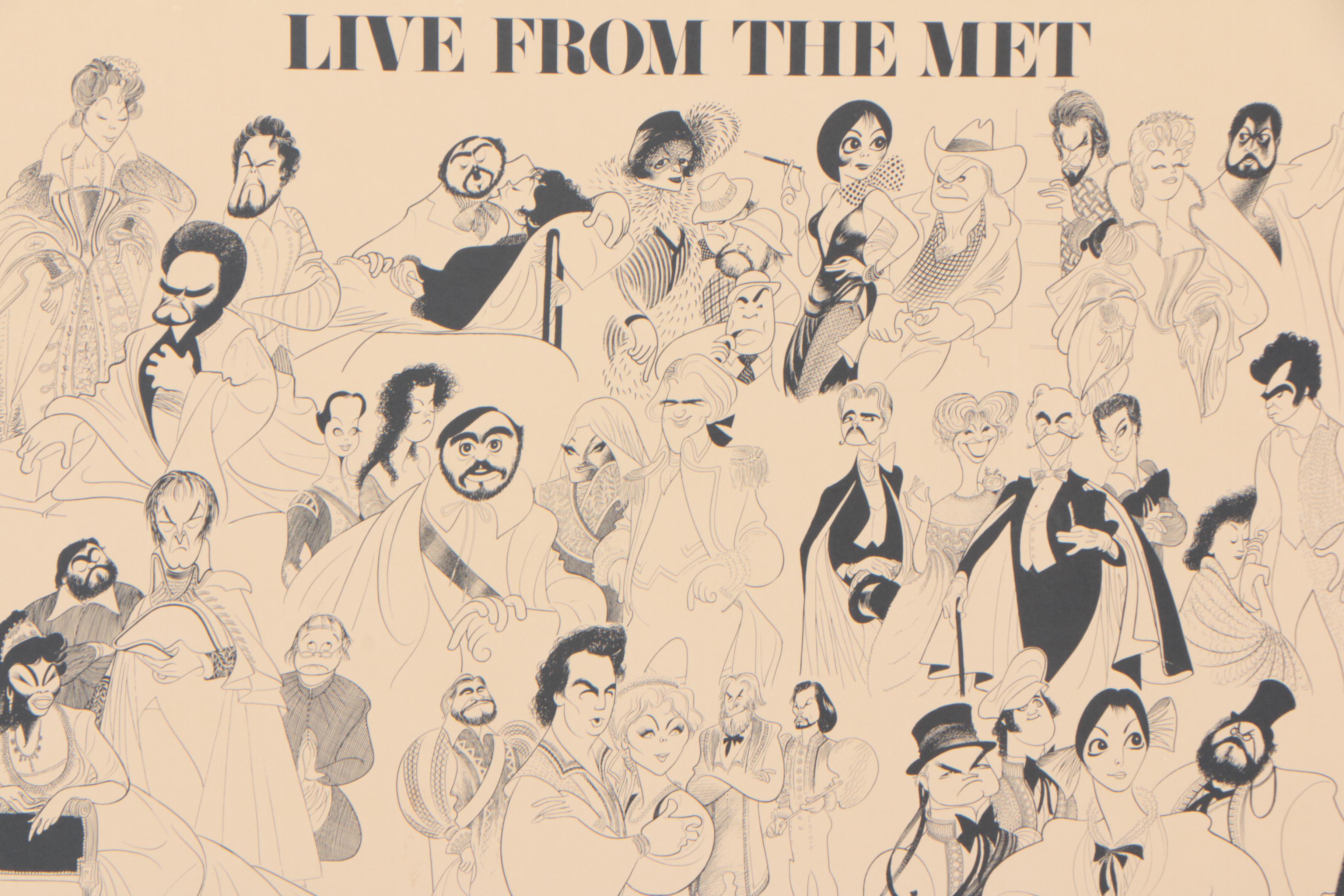 Lithograph after Albert Hirschfeld "Live from the Met"