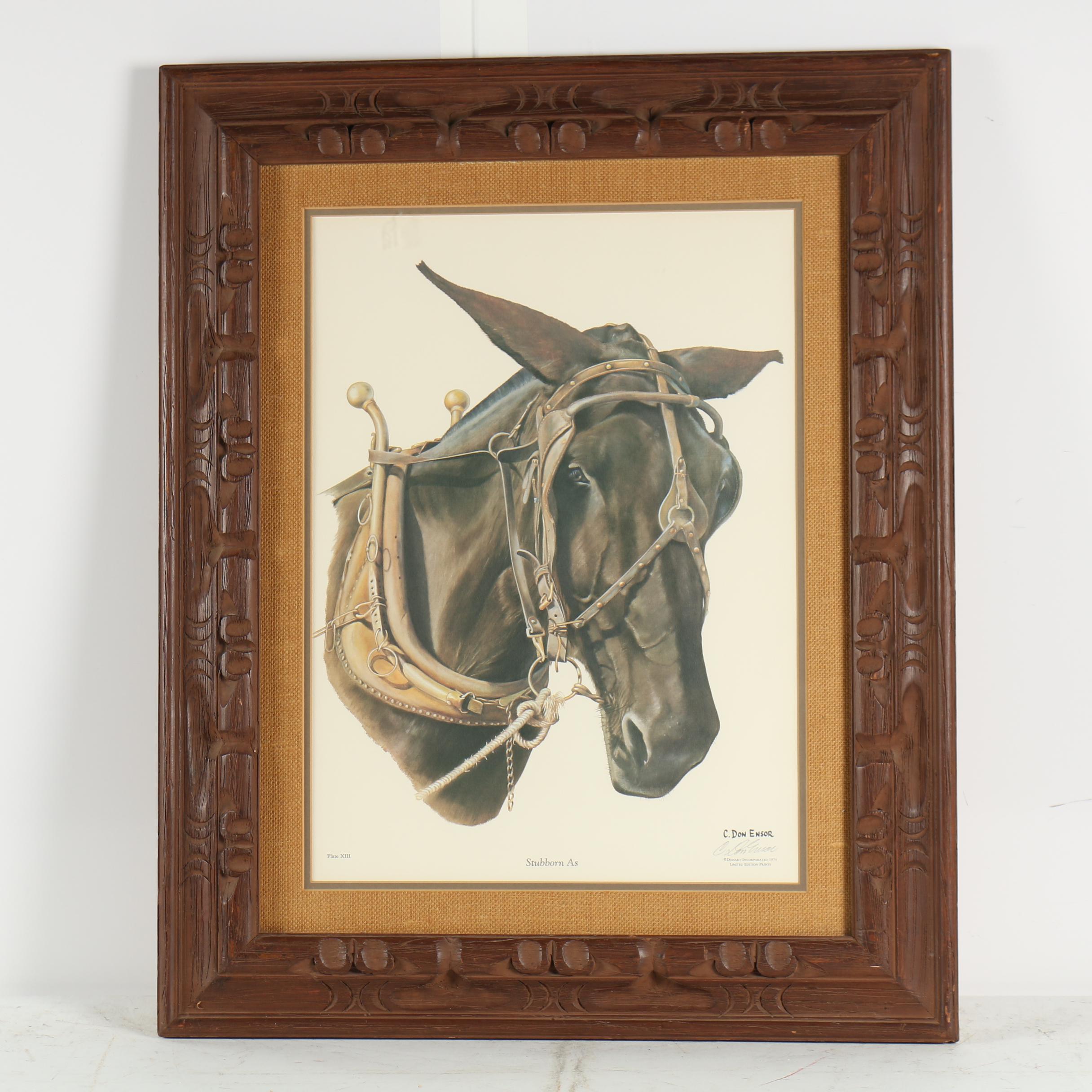 C. Don Ensor Offset Lithograph "Stubborn As"