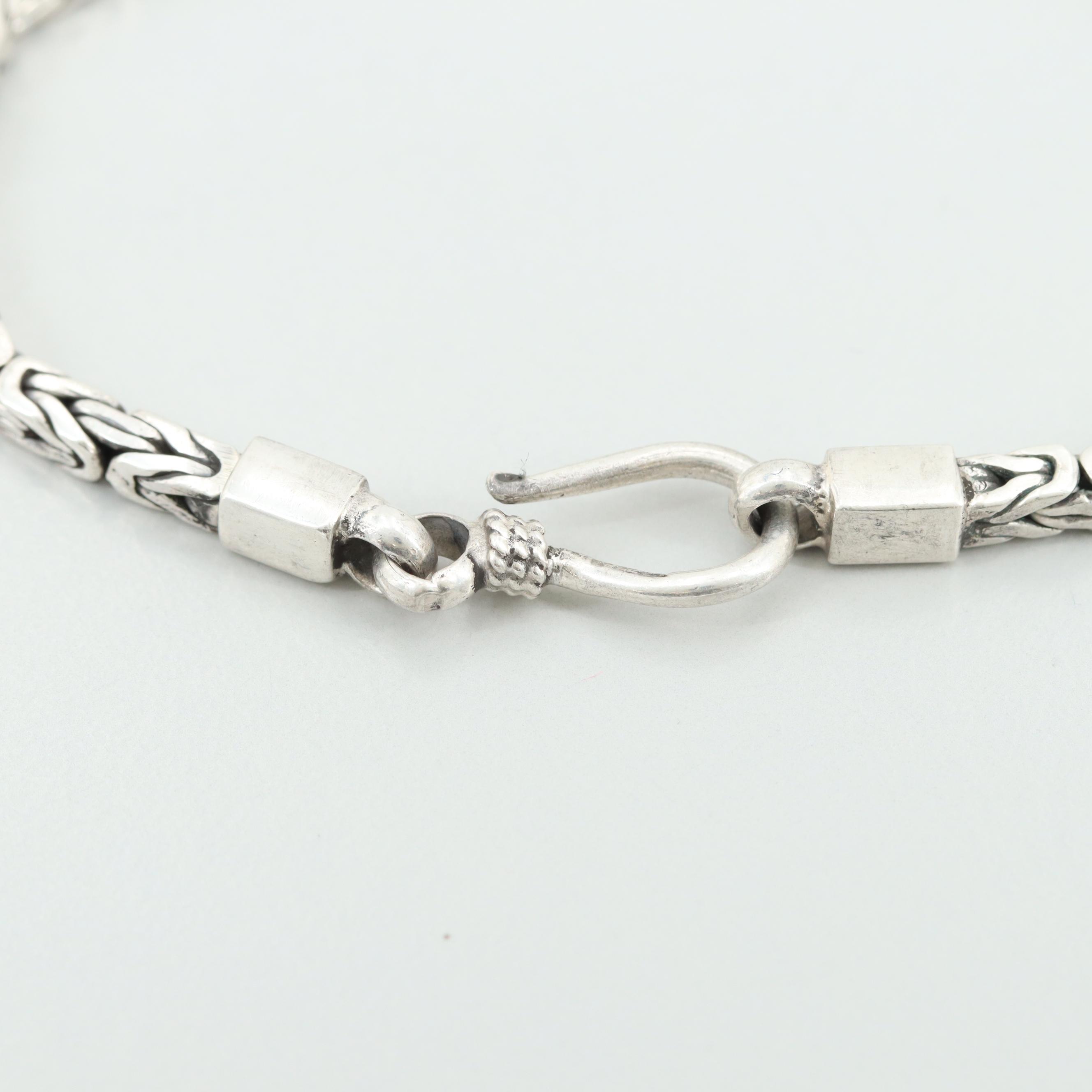 Sterling Silver Square Byzantine Bracelet