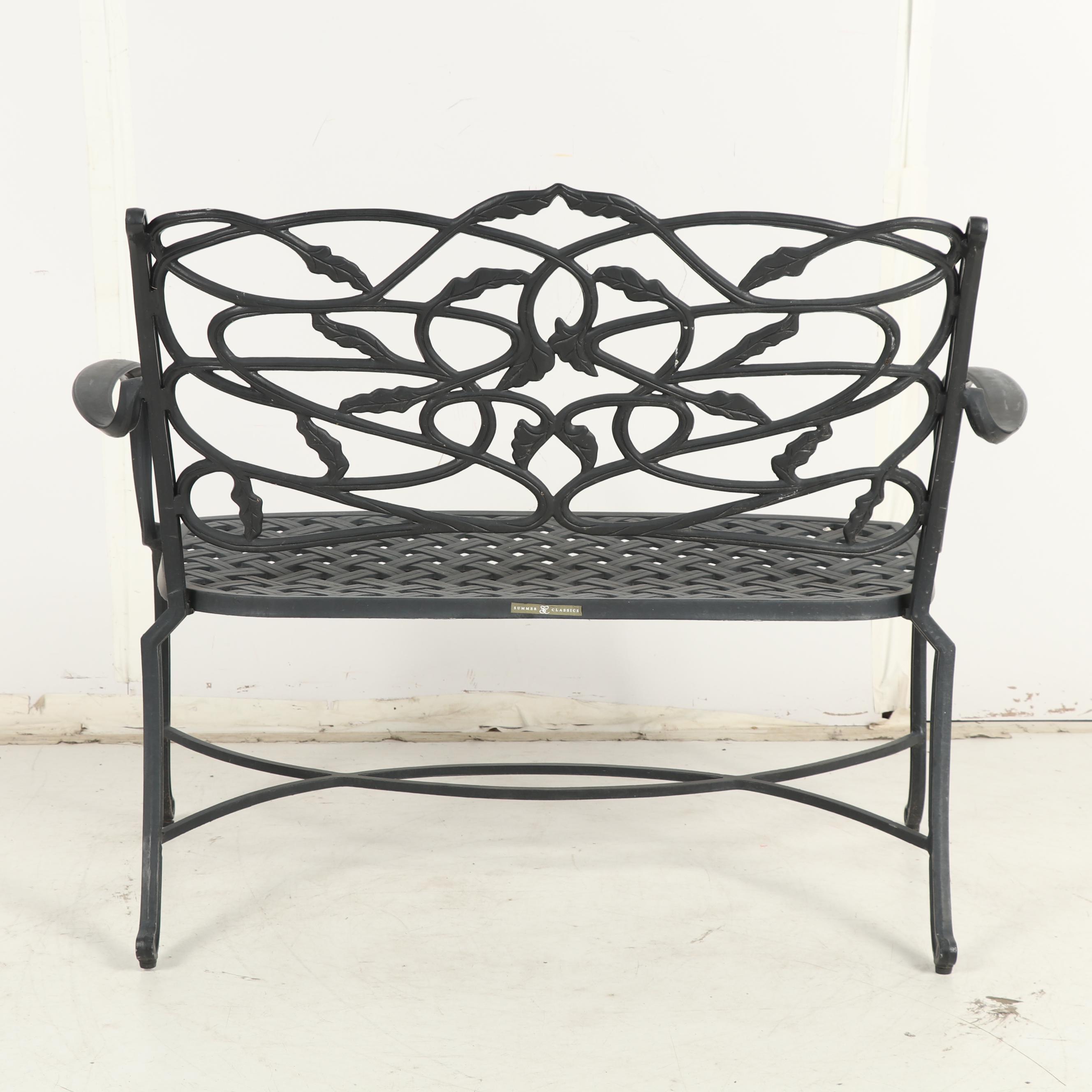 Contemporary Summer Classics Metal Patio Bench