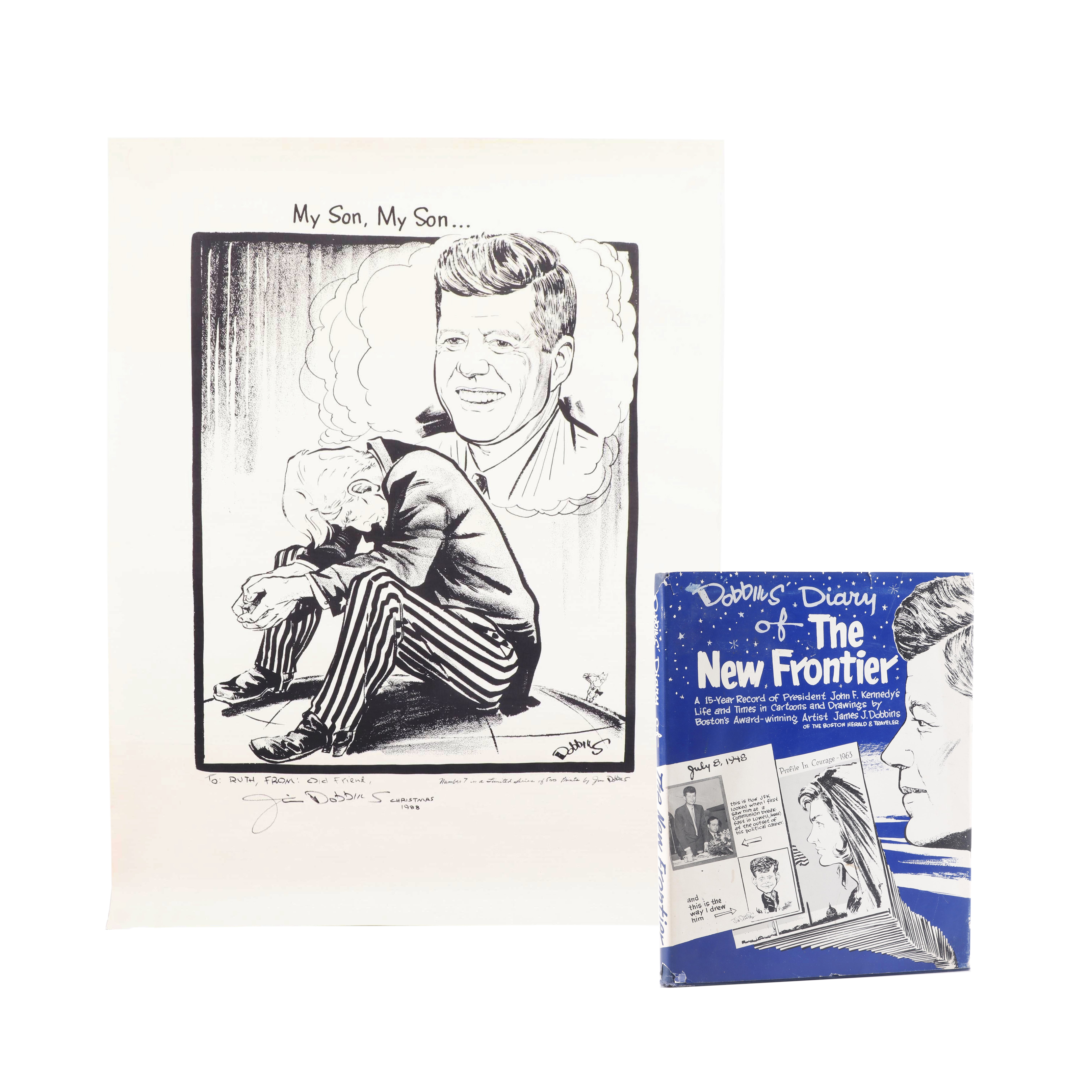 Photomechanical Print After Jim Dobbins "My Son, My Son" with Signed Book