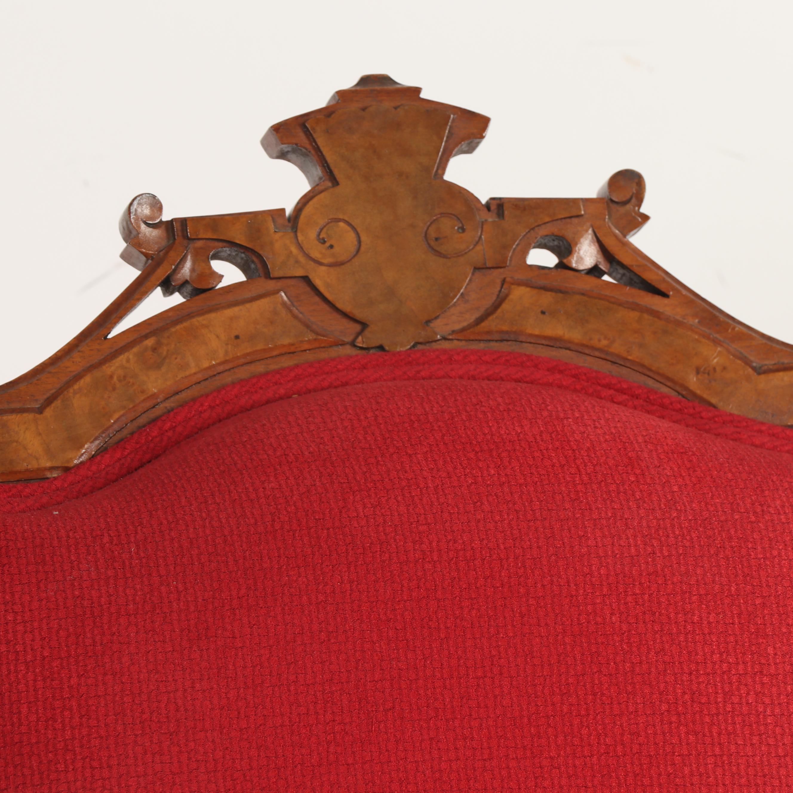 Victorian, Eastlake Style Walnut Upholstered Platform Rocking Chair, Circa 1890