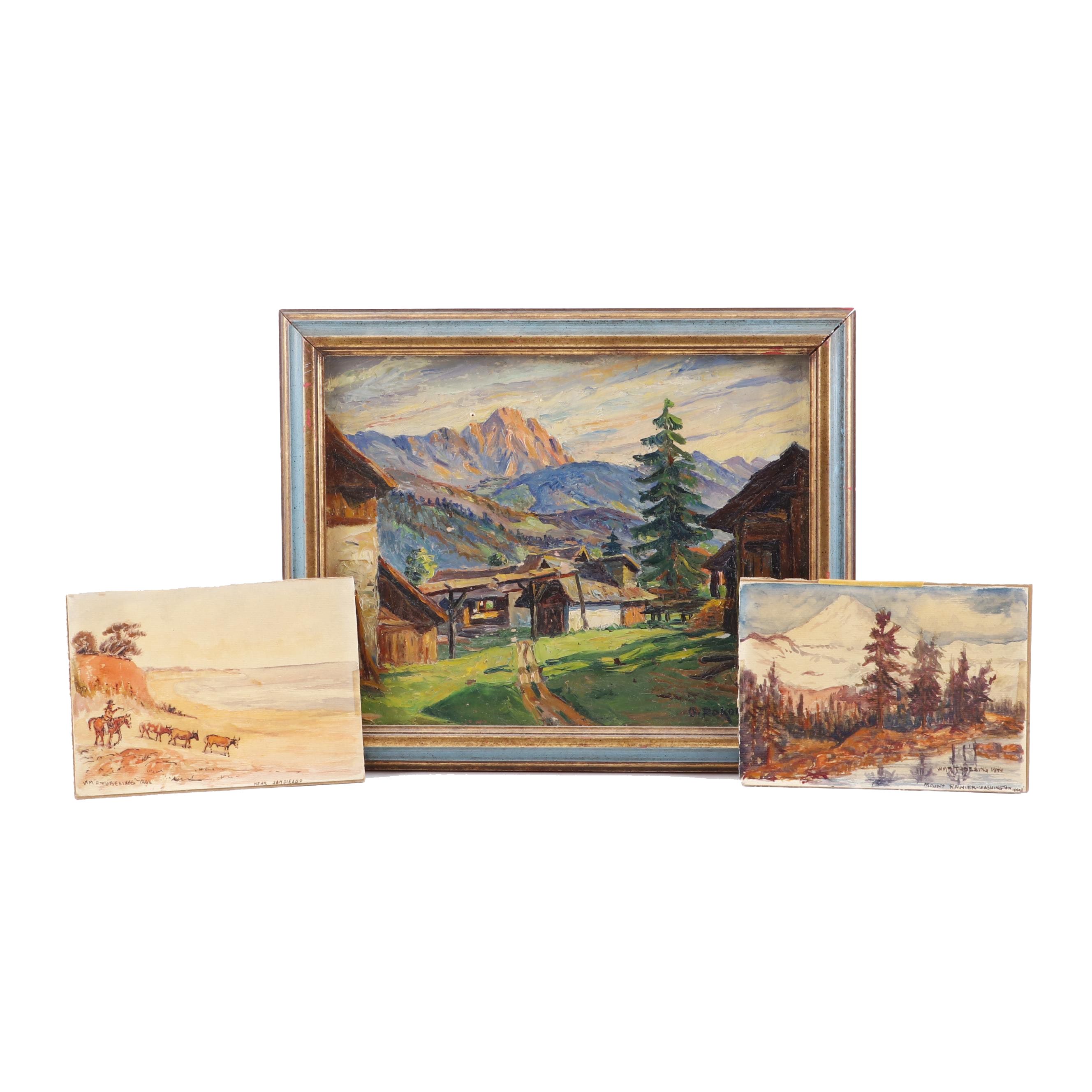 1940s Landscape Oil Paintings