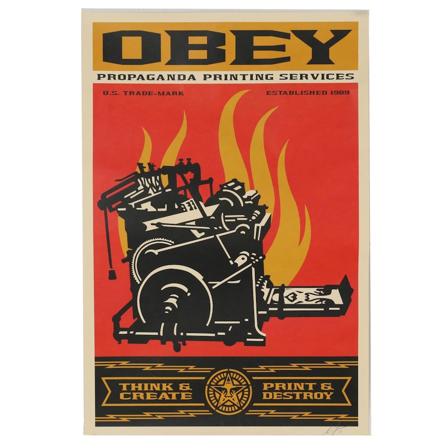 Shepard Fairey Offset Print "Propaganda Printing Services"