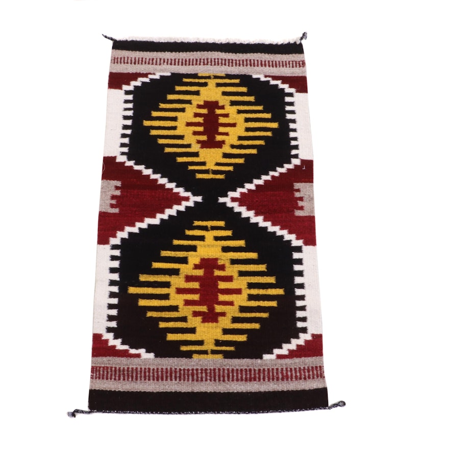 Handwoven Southwestern Style Geometric Wool Rug