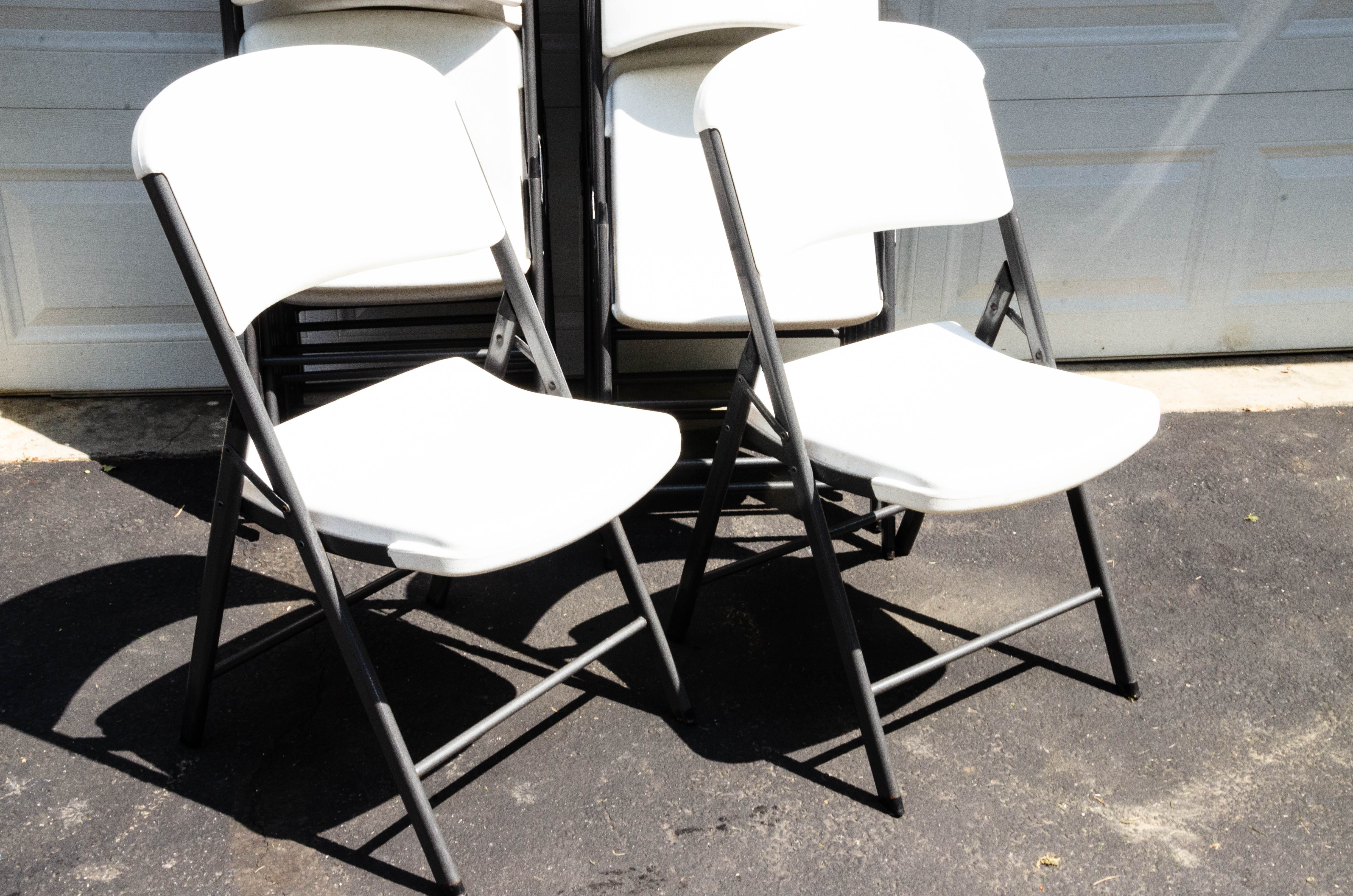 Twelve Lifetime Folding Banquet Chairs