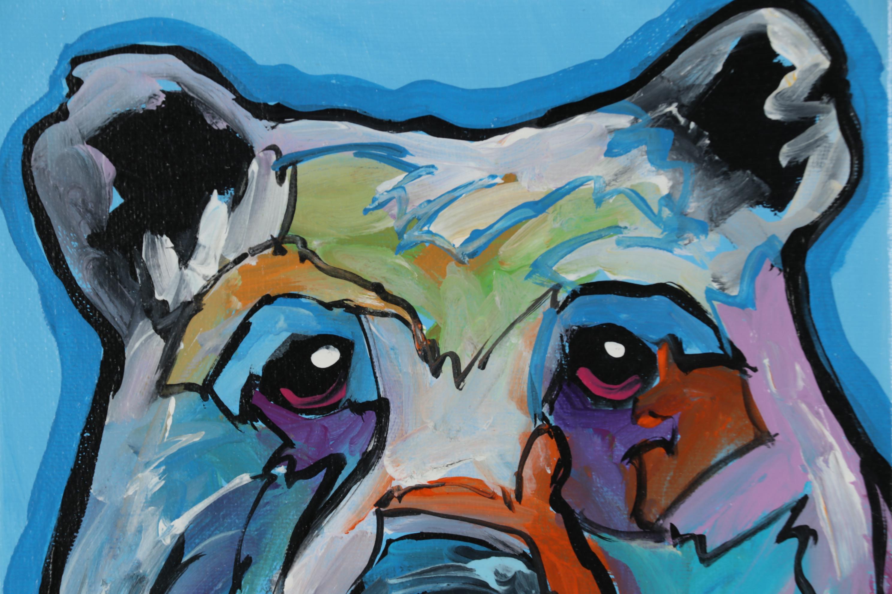Marc Broadway Acrylic Painting Bear Portrait