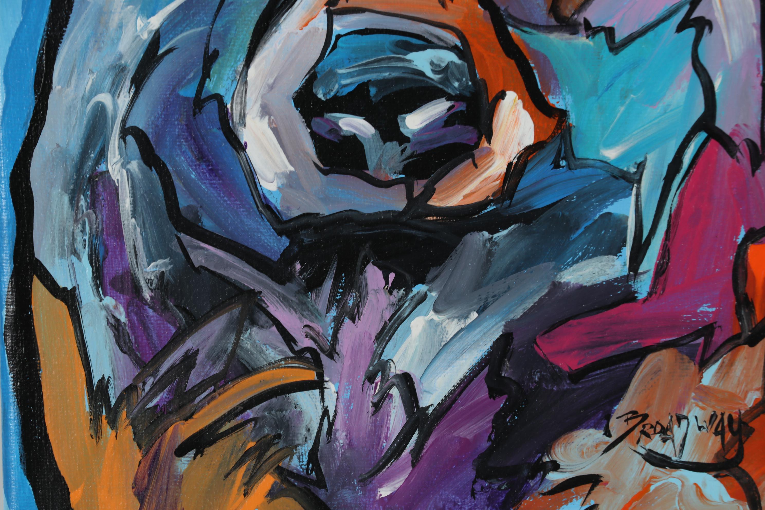 Marc Broadway Acrylic Painting Bear Portrait