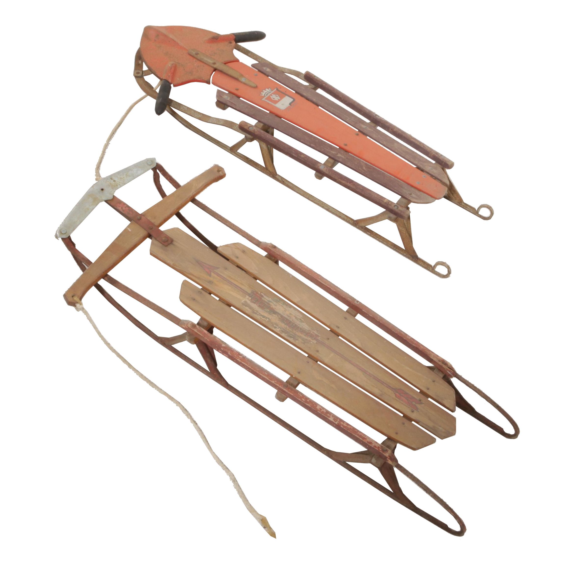 Red Rocket and Flexible Flyer Wooden Sleds