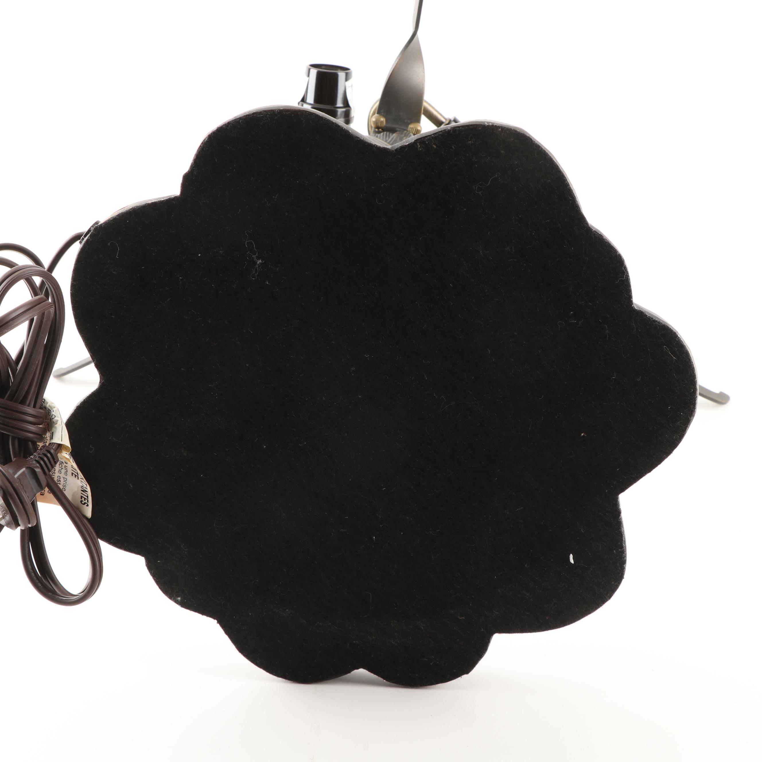 Lotus Design Slag Glass Table Lamp, Contemporary