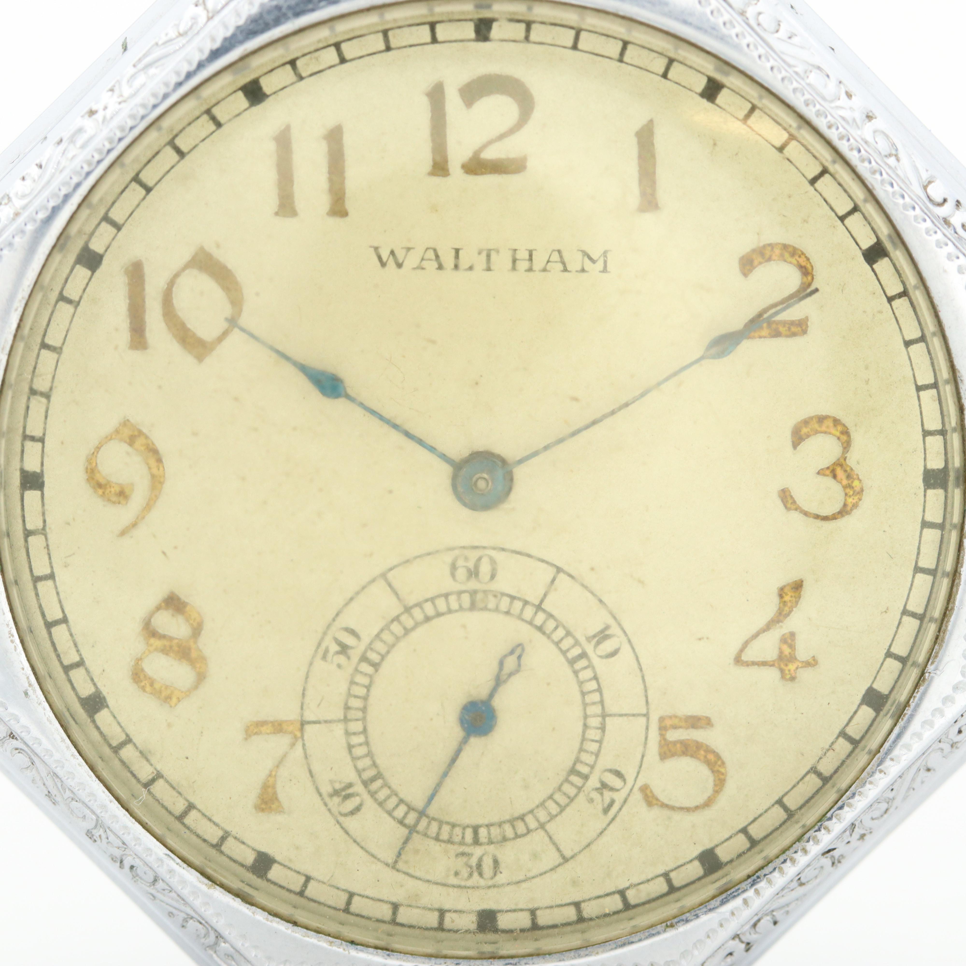 Antique Waltham Octagonal Shaped Pocket Watch, 1914