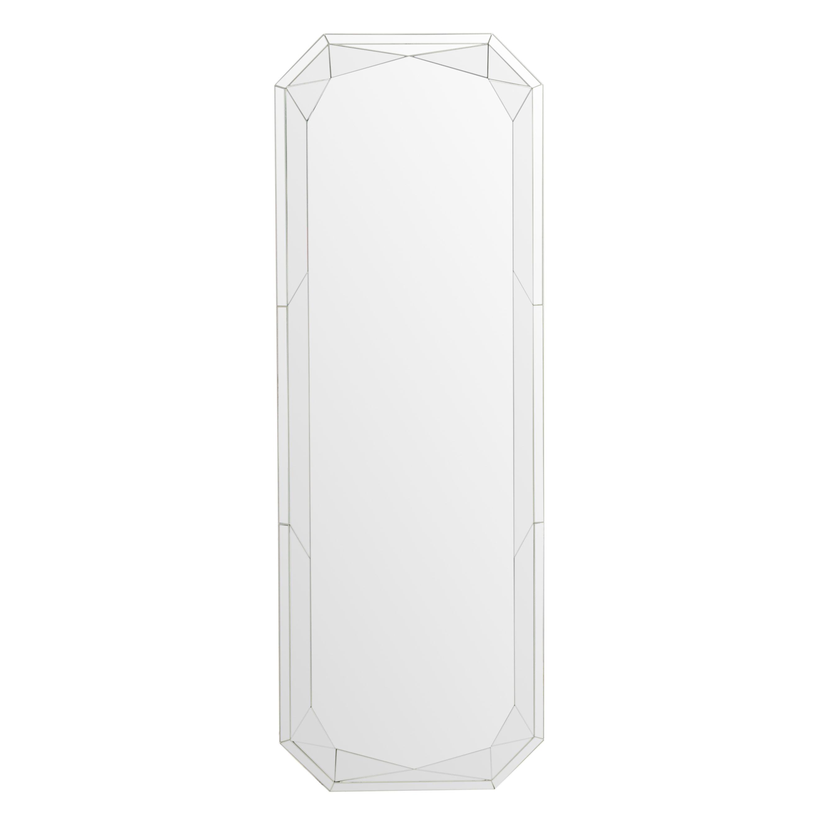 West Elm Rectangular Faceted Beveled Edge Wall Mirror