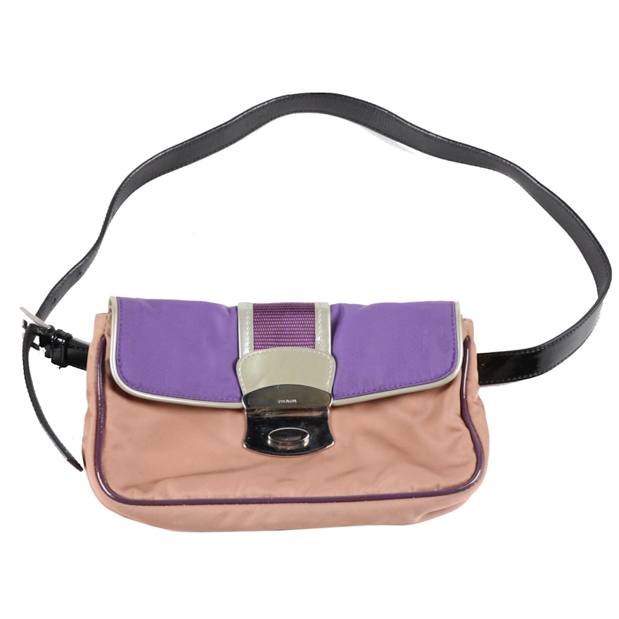 Prada Belt Bag in Nylon, Patent Leather, and Leather