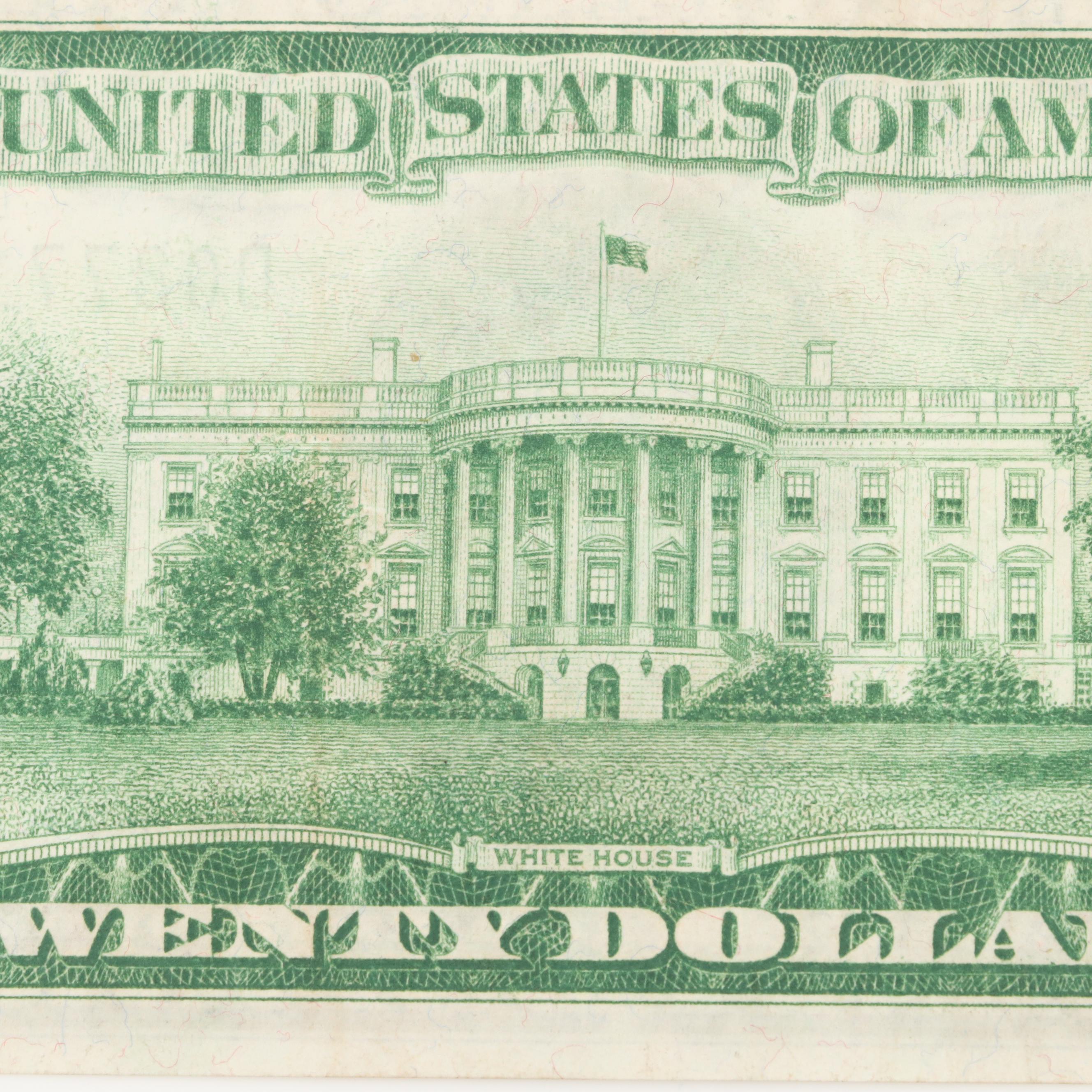 Five U.S. $20 Federal Reserve Notes