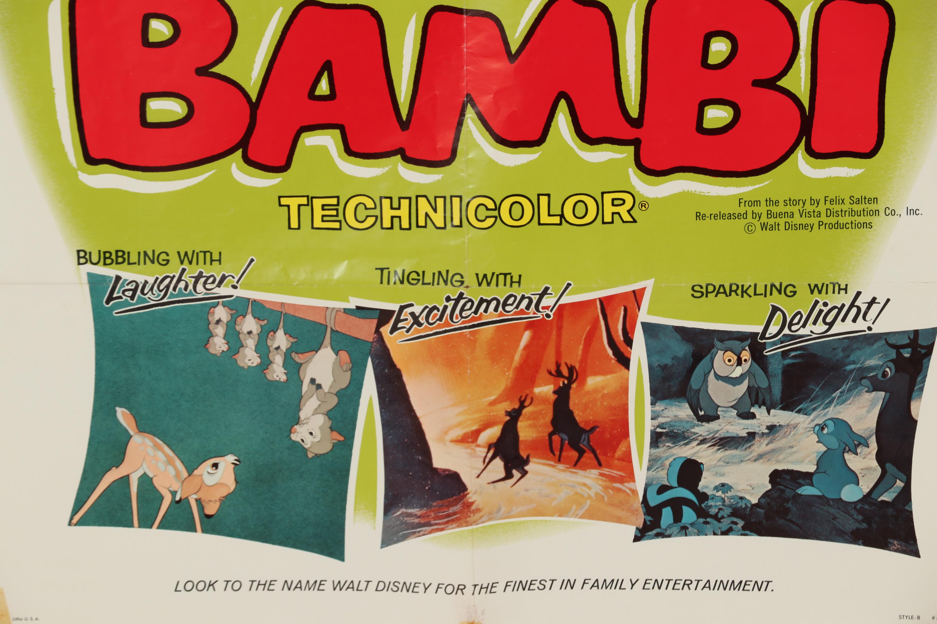 Walt Disney's "Bambi" and "Pete's Dragon" Movie Posters, 1950s - 1970s