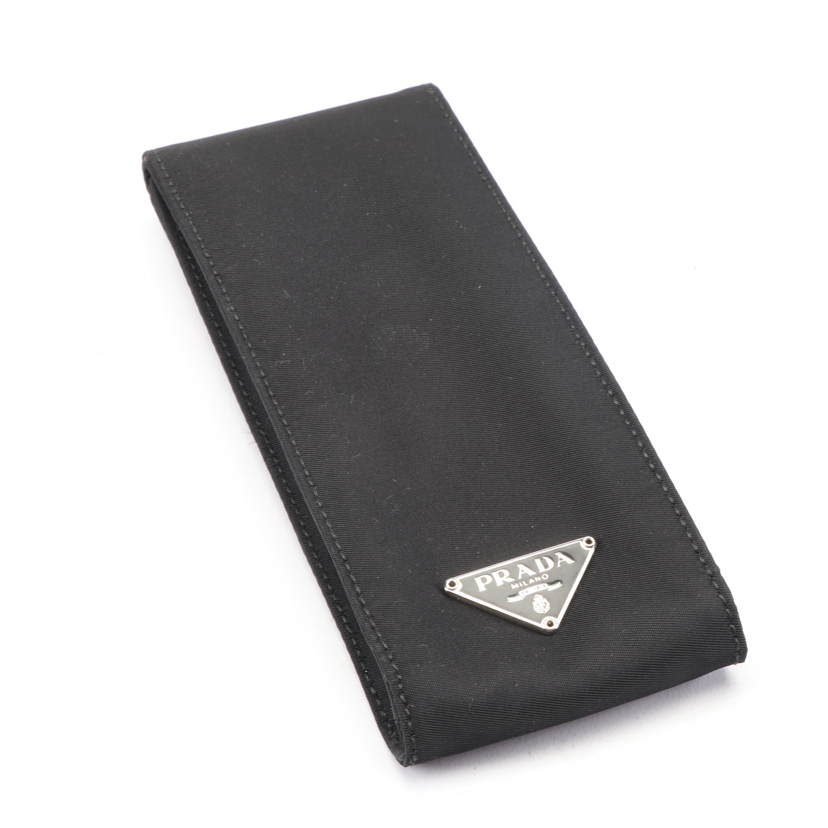 Prada Black Nylon Tessuto Sport Eyeglasses Case