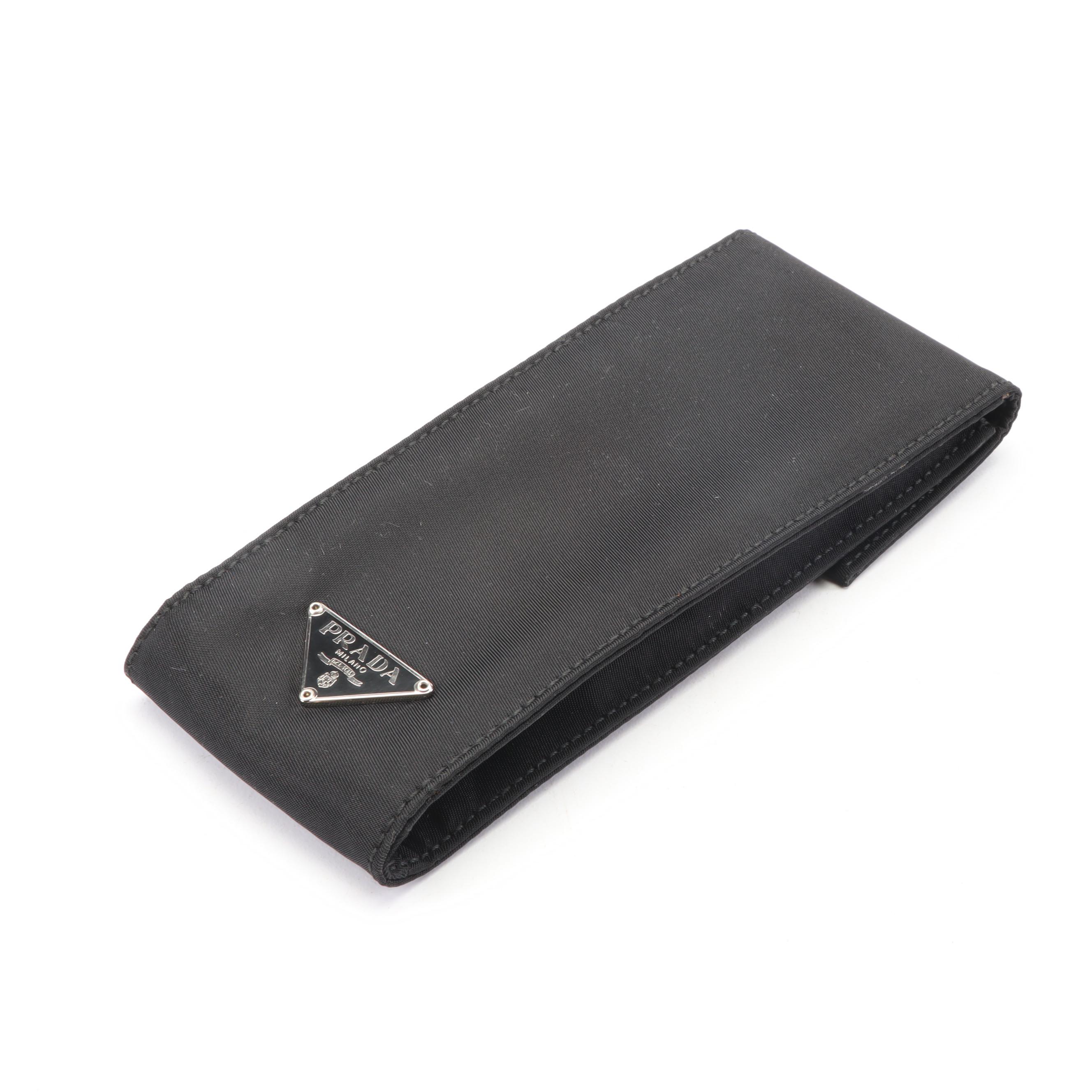 Prada Black Nylon Tessuto Sport Eyeglasses Case