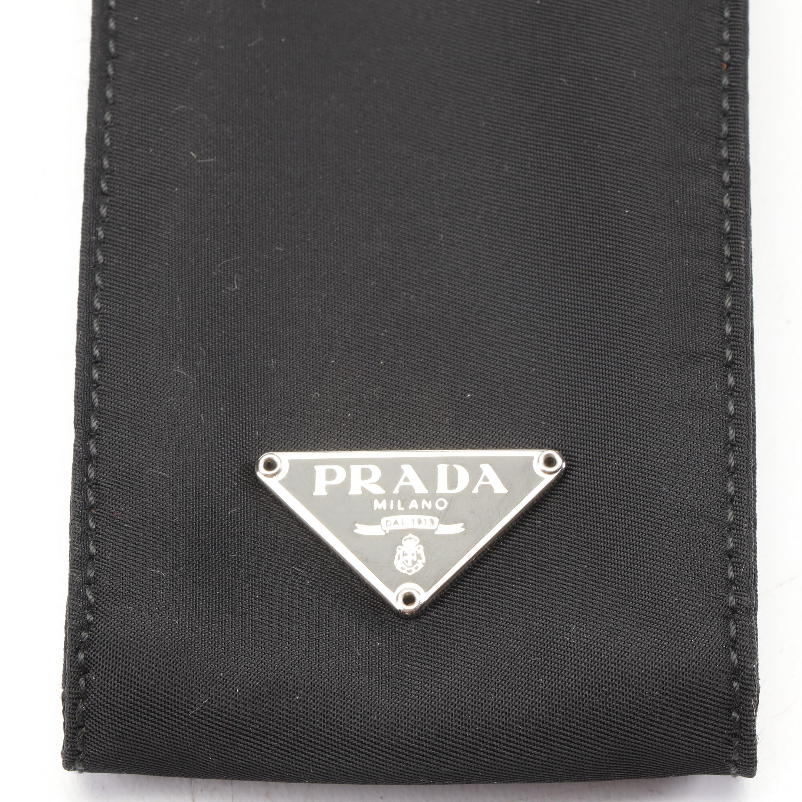 Prada Black Nylon Tessuto Sport Eyeglasses Case