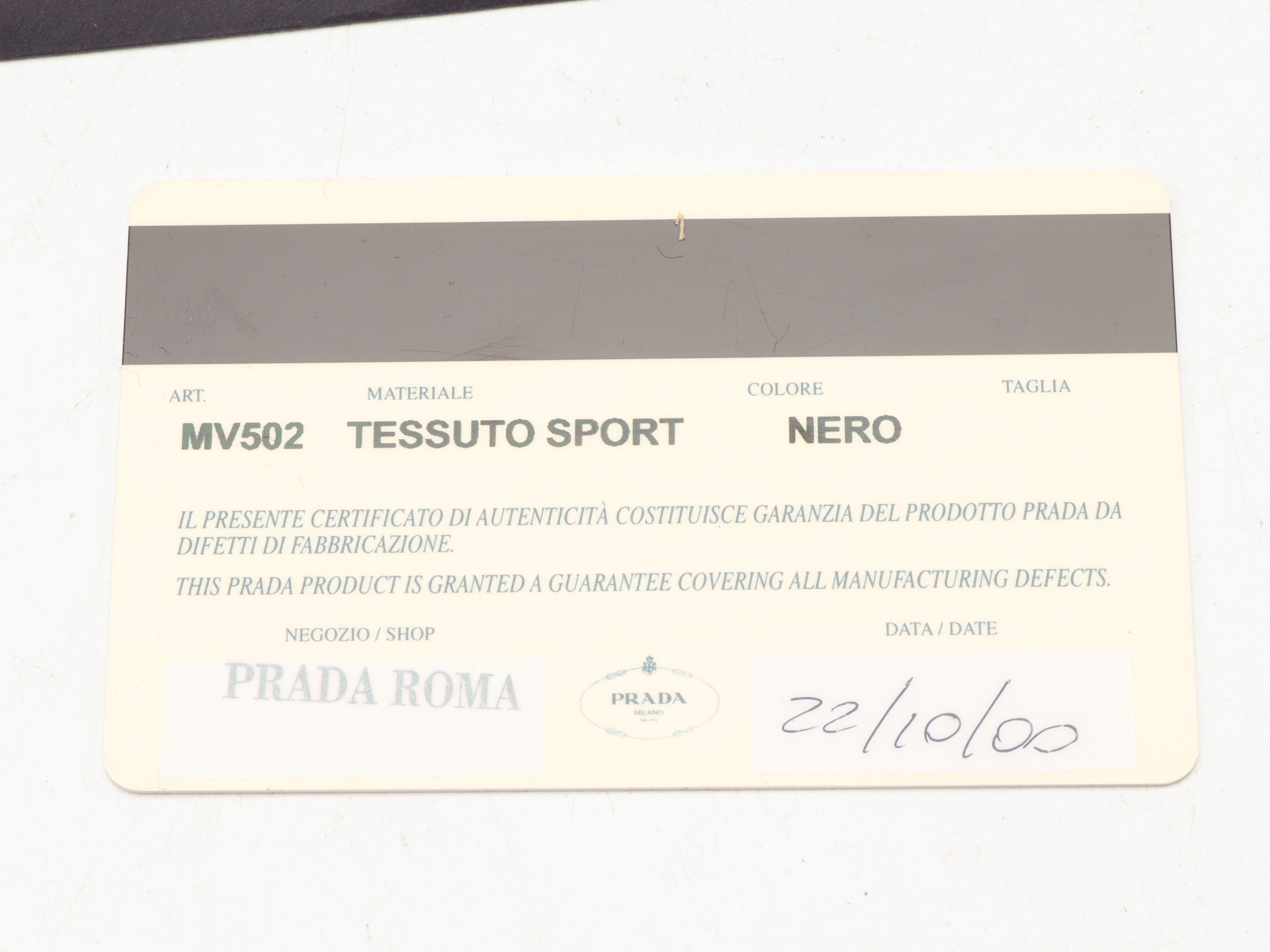 Prada Black Nylon Tessuto Sport Eyeglasses Case