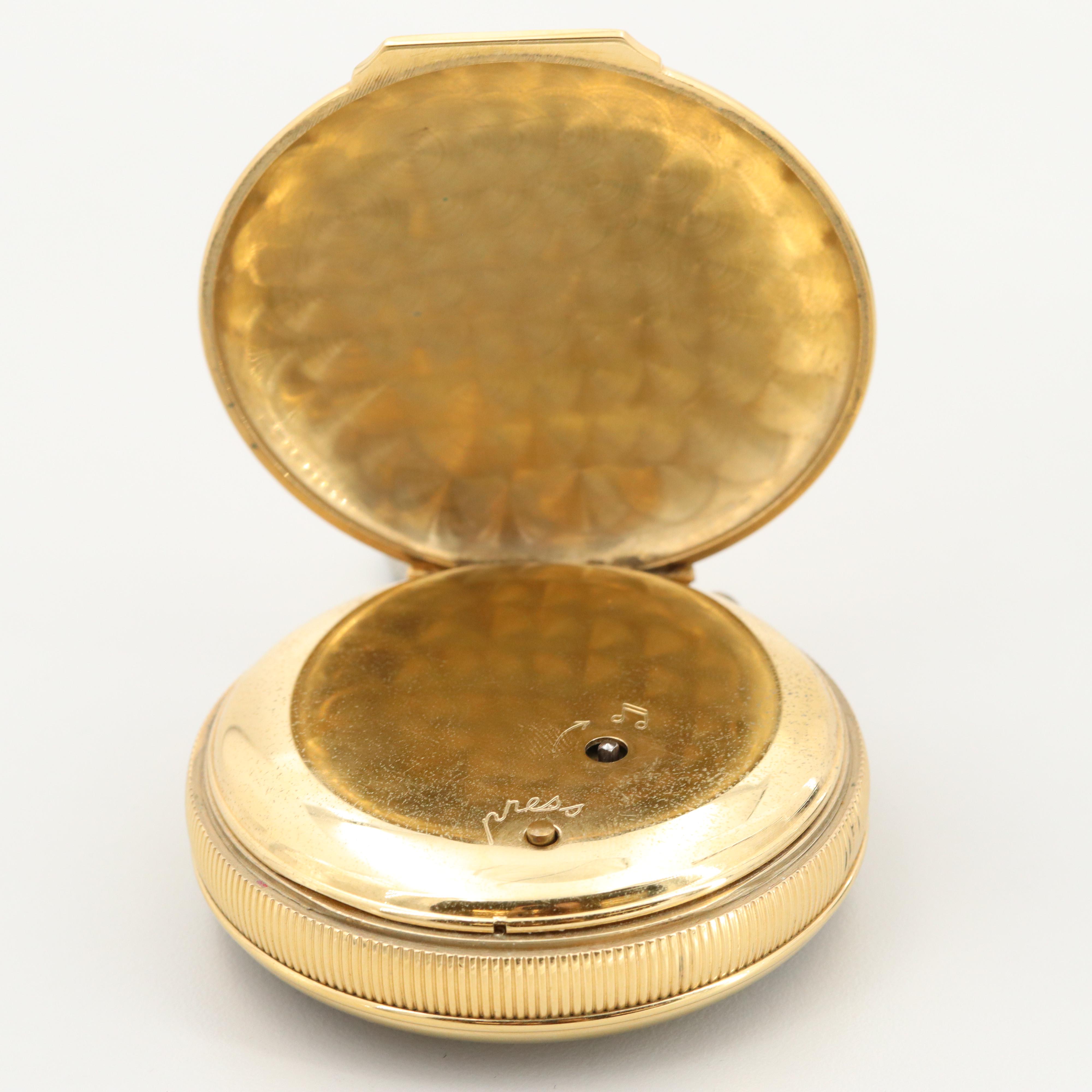 Vintage Arnex Musical Automaton Alarm Pocket Watch