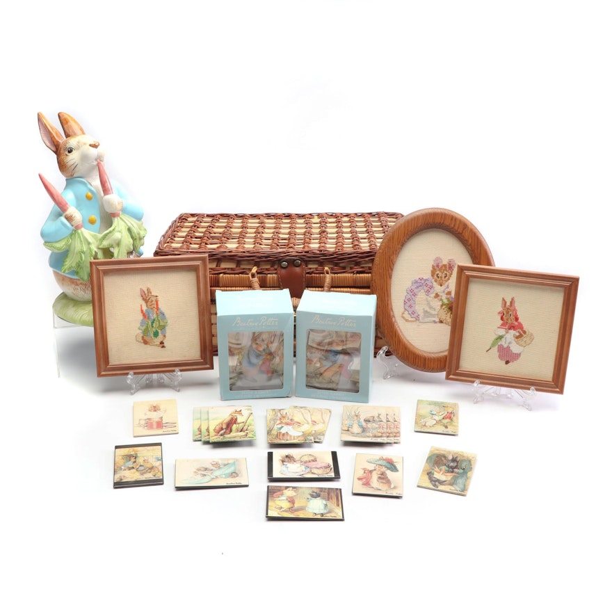 Beatrix Potter Peter Rabbit Themed Decor Including Schmid Music Box