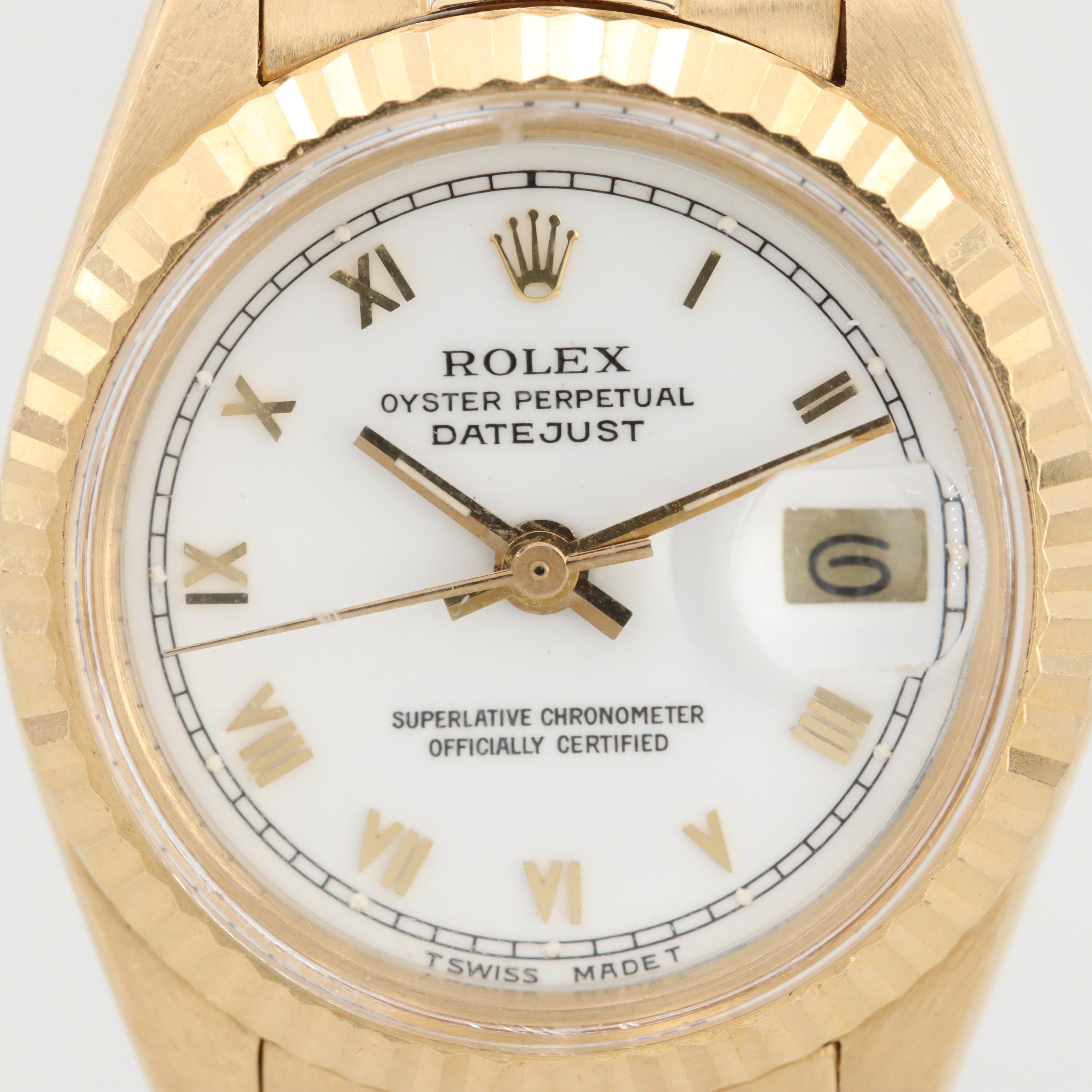 Vintage Rolex Datejust 18K Gold Watch With Honeycomb Jubilee Bracelet, 1978