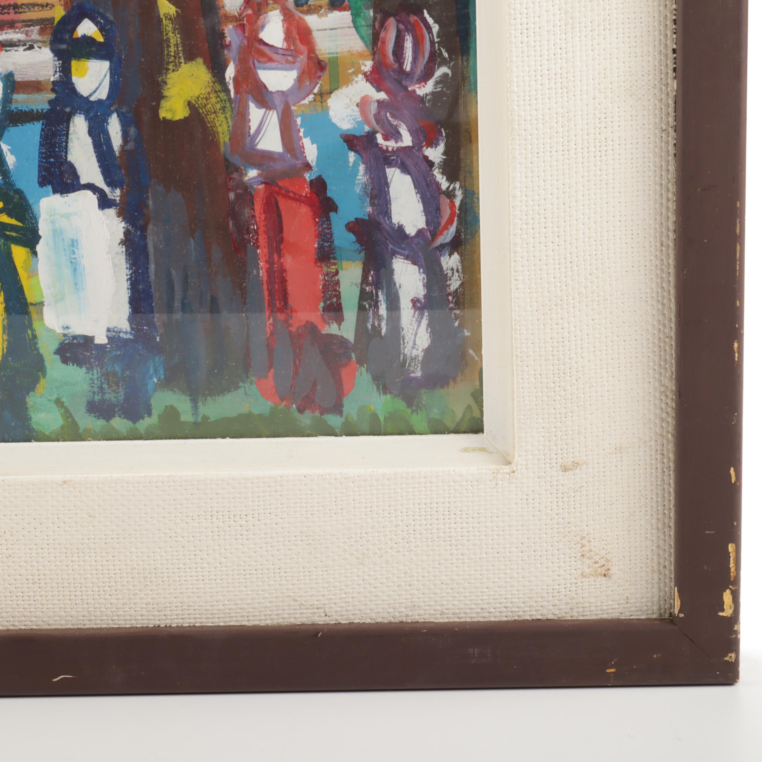 Oil Painting of a Folk Art Park Scene