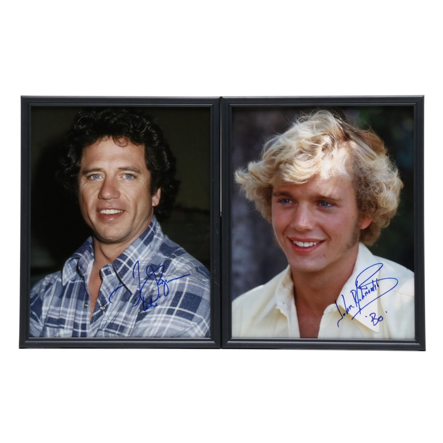 John Schneider and Tom Wopat Signed "Dukes of Hazzard" Framed Photo Prints, JSA