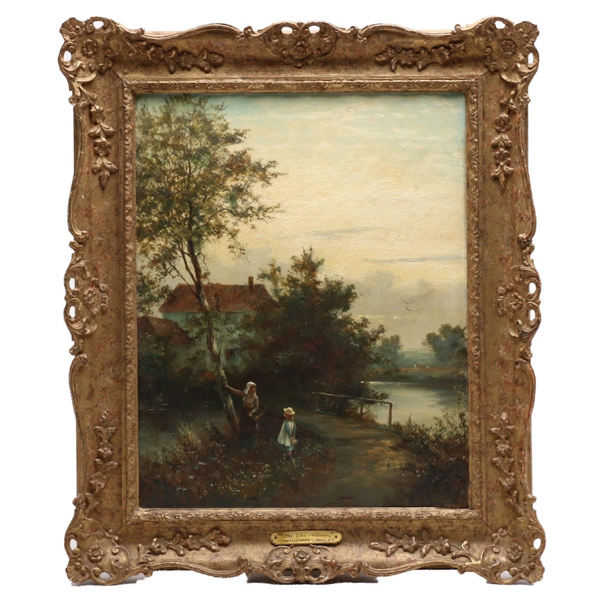 William Langley Oil Painting "By the River"