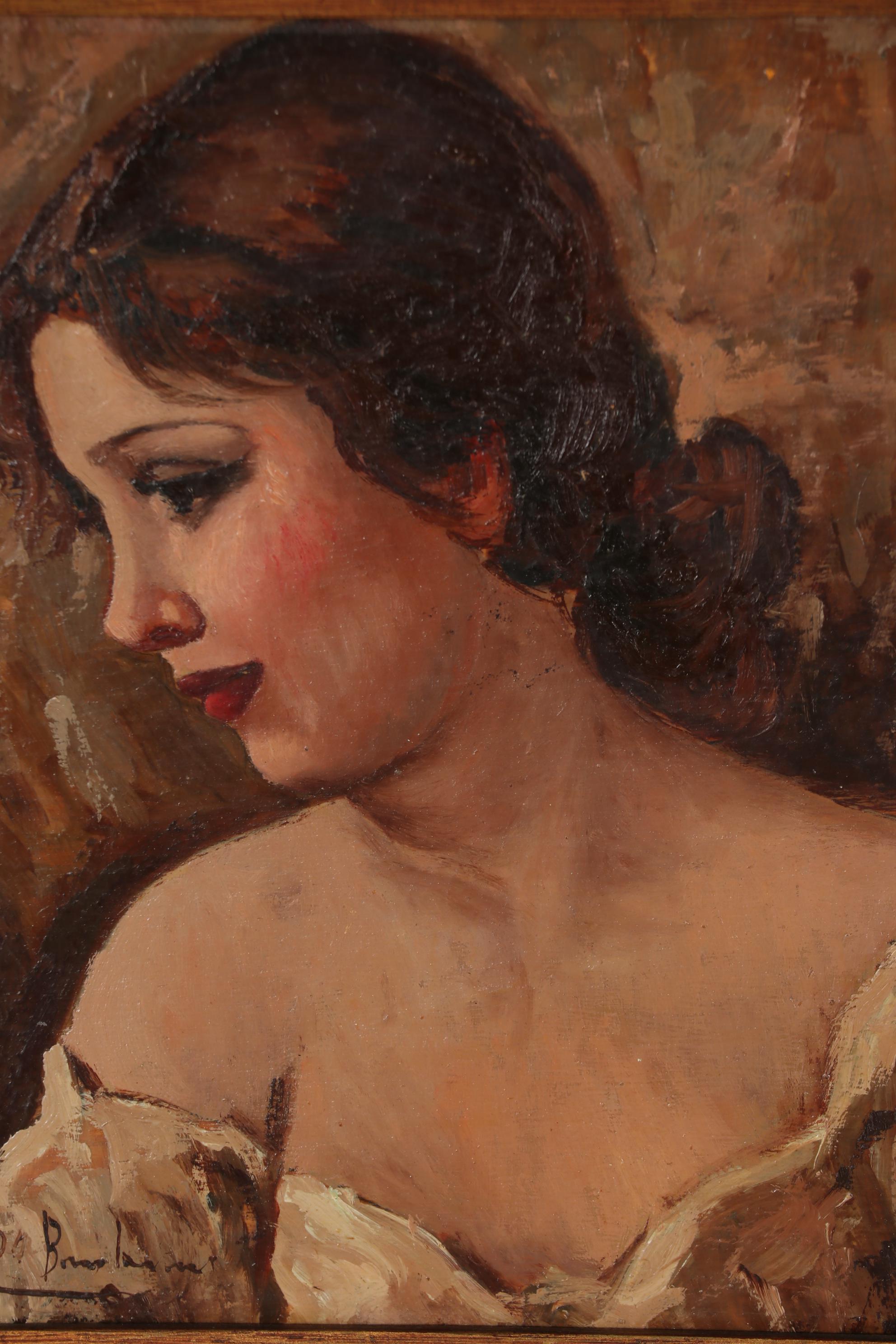 Copy Painting after Attilio Toro Portrait of a Girl