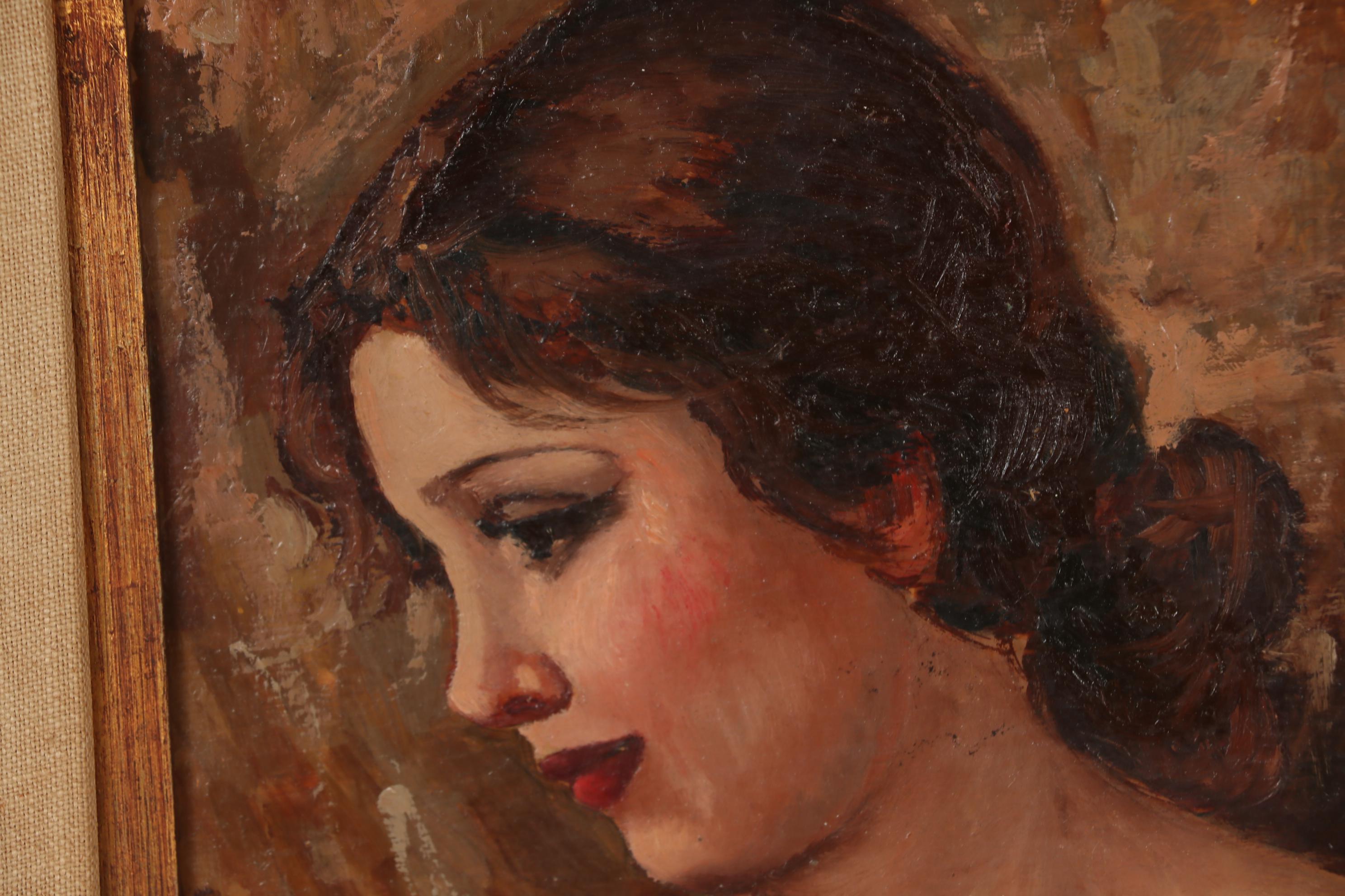 Copy Painting after Attilio Toro Portrait of a Girl