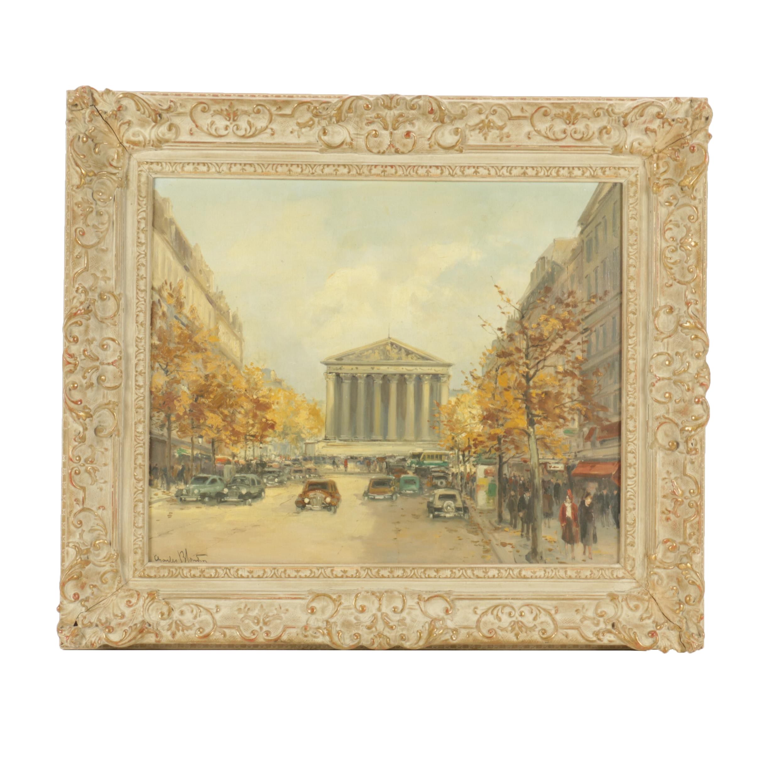 Charles Blondin Parisian Street Scene Oil Painting