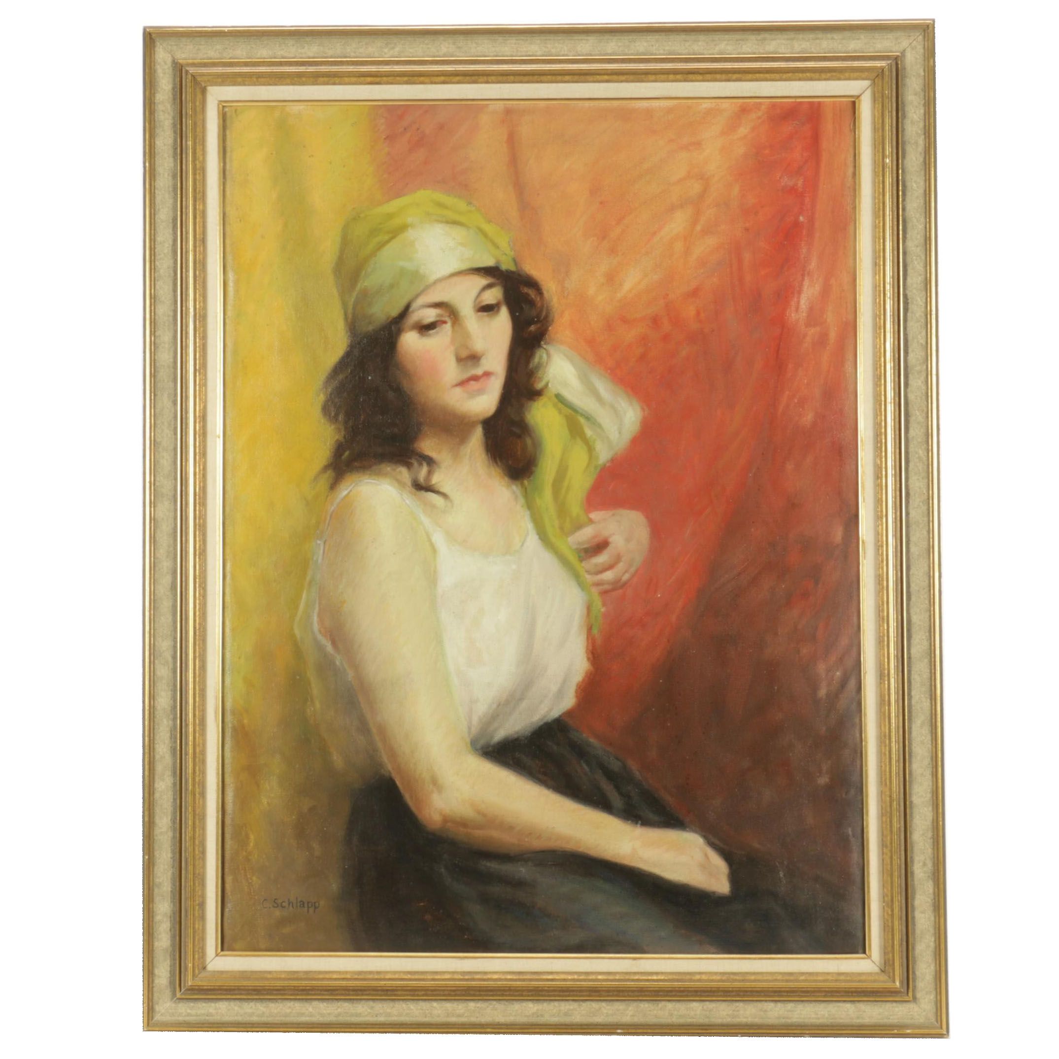 Oil Portrait Painting of Gypsy Woman