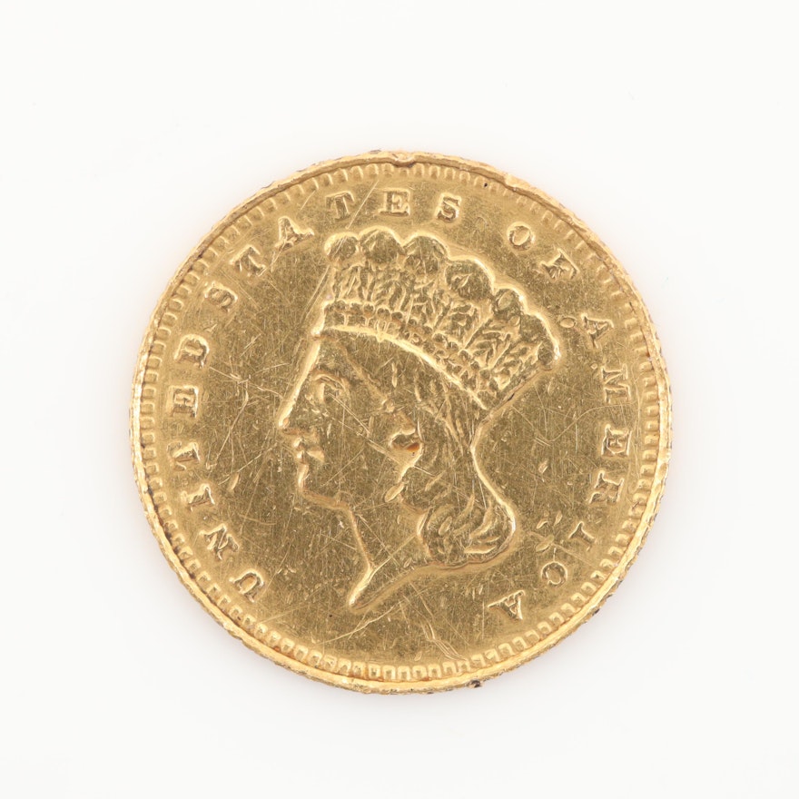 1874 Indian Princess Head Gold Dollar