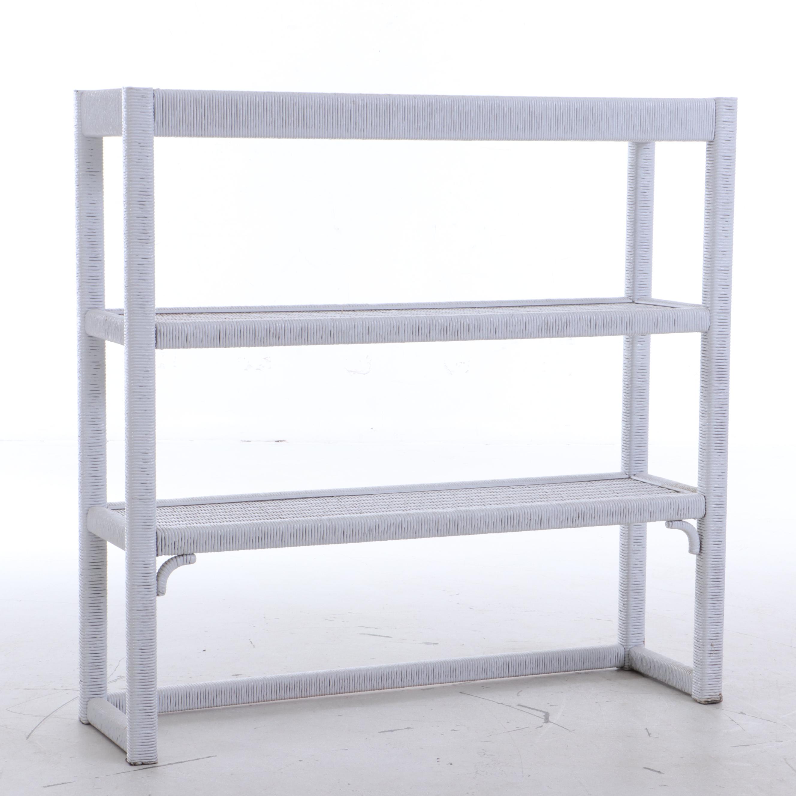 White Wicker Bookcase